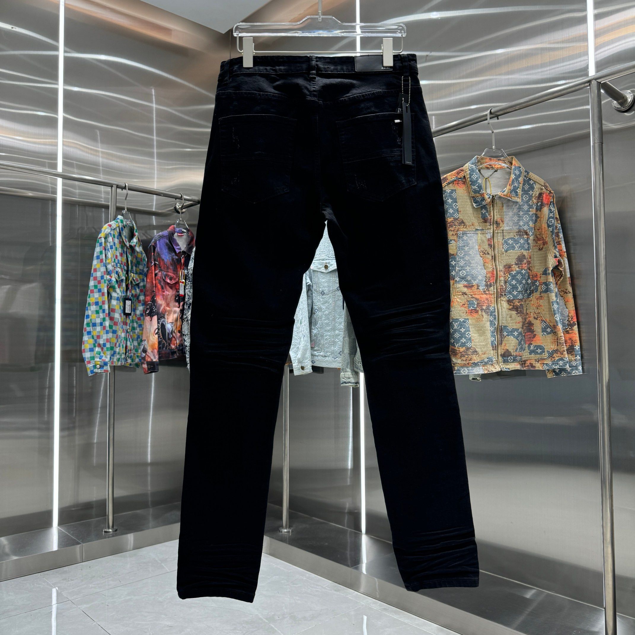 Other Broken hole street trend slim fit small leg elastic jeans Size US 34 / EU 50 - 1 Thumbnail