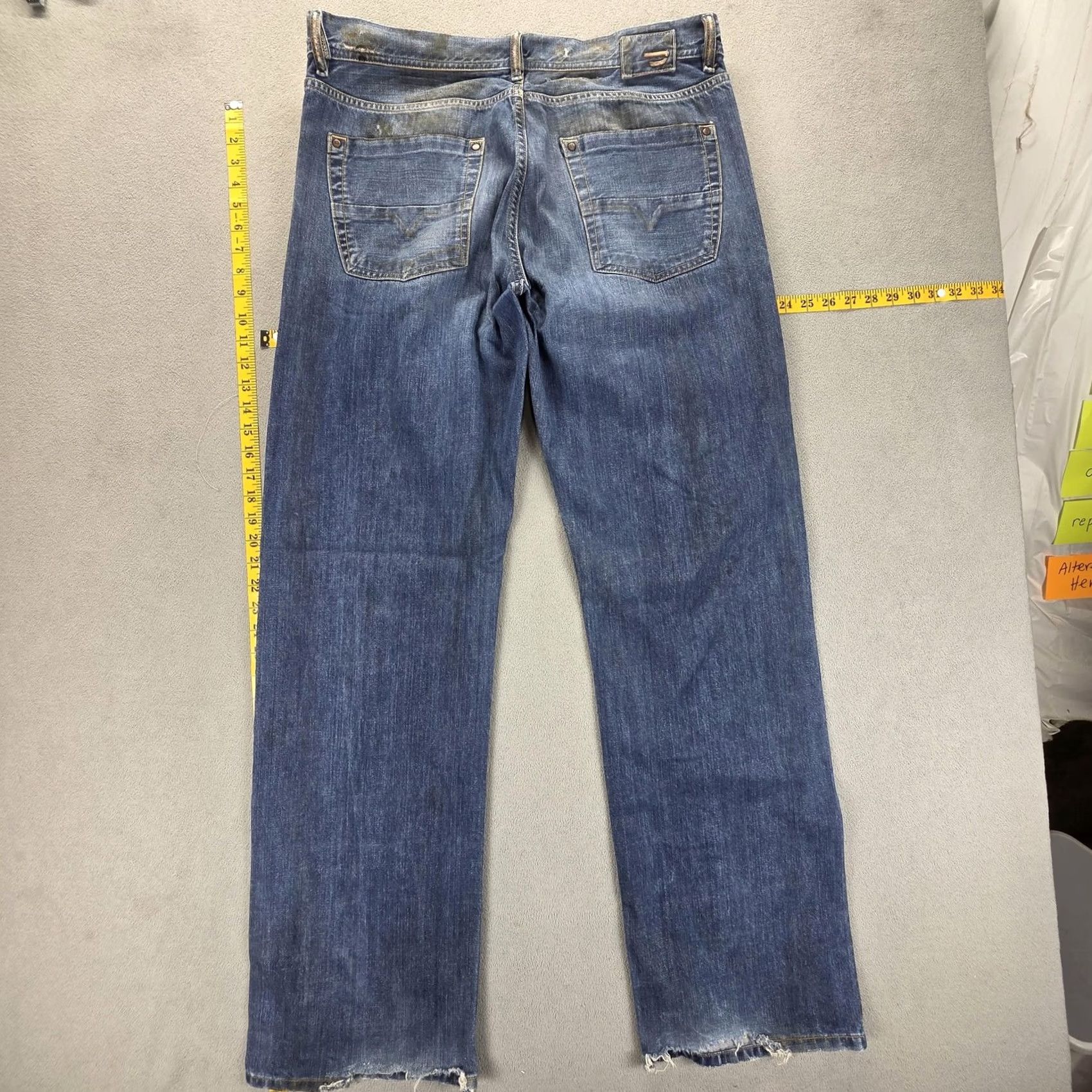 Diesel Diesel Jeans Mens 36x34 Blue Kuratt Relaxed Straight Button Fly Made Italy 0082H Size US 36 / EU 52 - 2 Thumbnail