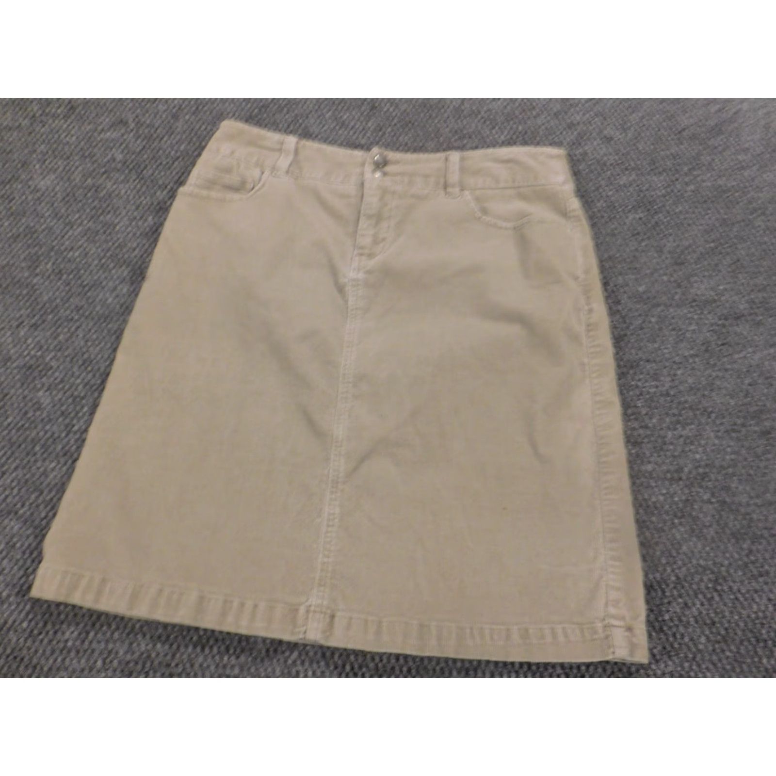 Vintage Sonoma Skirt Women 6 Beige A-Line Knee Length Zip Lined Knit Cotton Casual Regular Mid Rise Size 28" / US 6 / IT 42 - 3 Thumbnail