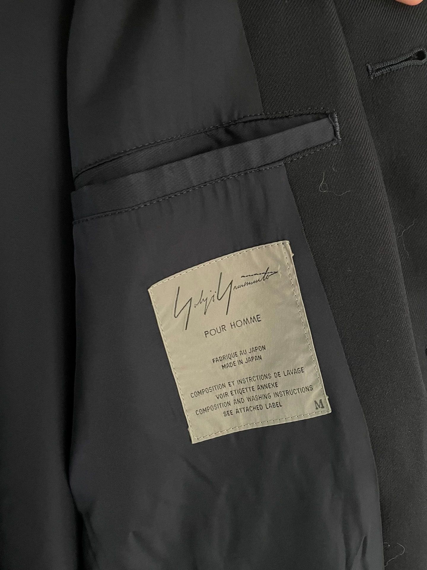 Yohji Yamamoto Yohji Yamamoto 91AW Sheepskin Collar Wool Coat M Navy Blue Size US M / EU 48-50 / 2 - 5 Thumbnail