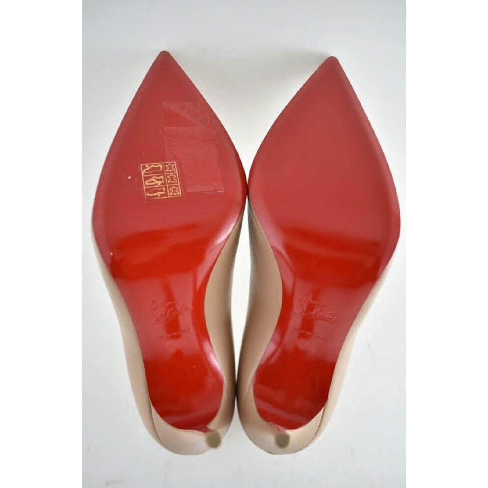 Christian Louboutin Kate 100 Nude Nappa Leather Pointed Classic Heel Pump 40 Size US 10 / IT 40 - 12 Thumbnail