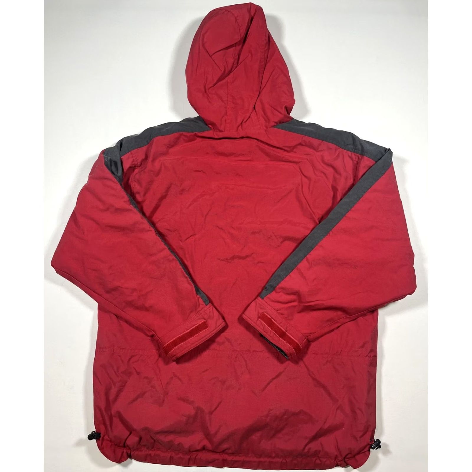 Gap GAP Jacket Mens Large Red Gray Hooded Anorak Pullover Fleece Lined Half Zip Size US L / EU 52-54 / 3 - 2 Thumbnail