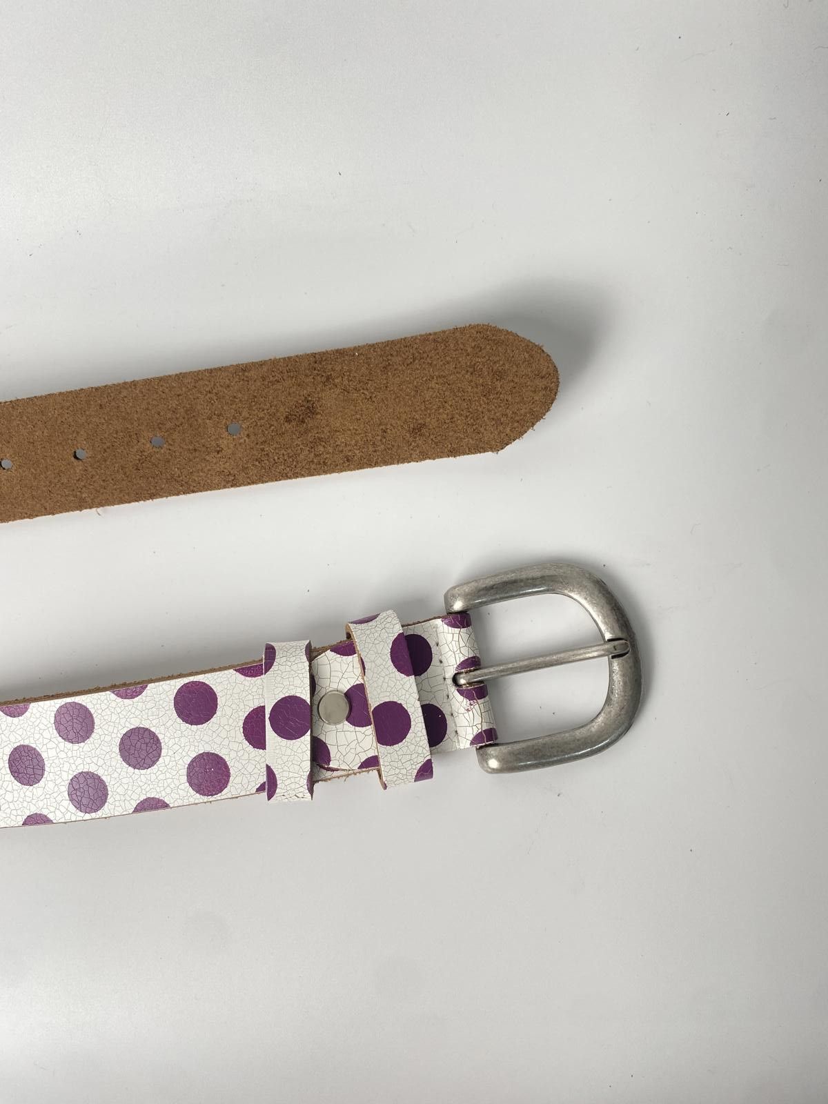 Japanese Brand Vtg Polka dots Statement Retro Unisex Genuine Leather Belt Size ONE SIZE - 9 Thumbnail