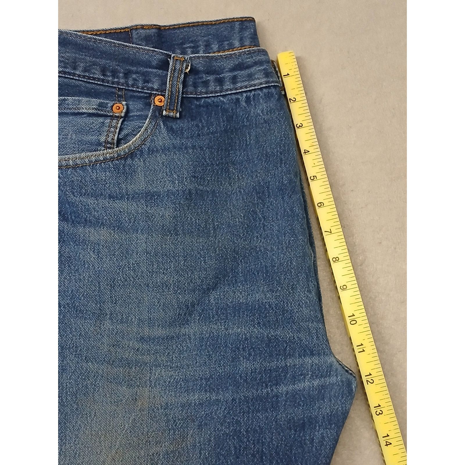 Levi's Levis (42x30) Men's Tapered Straight Fit Blue Denim Jeans Size US 42 / EU 58 - 6 Thumbnail