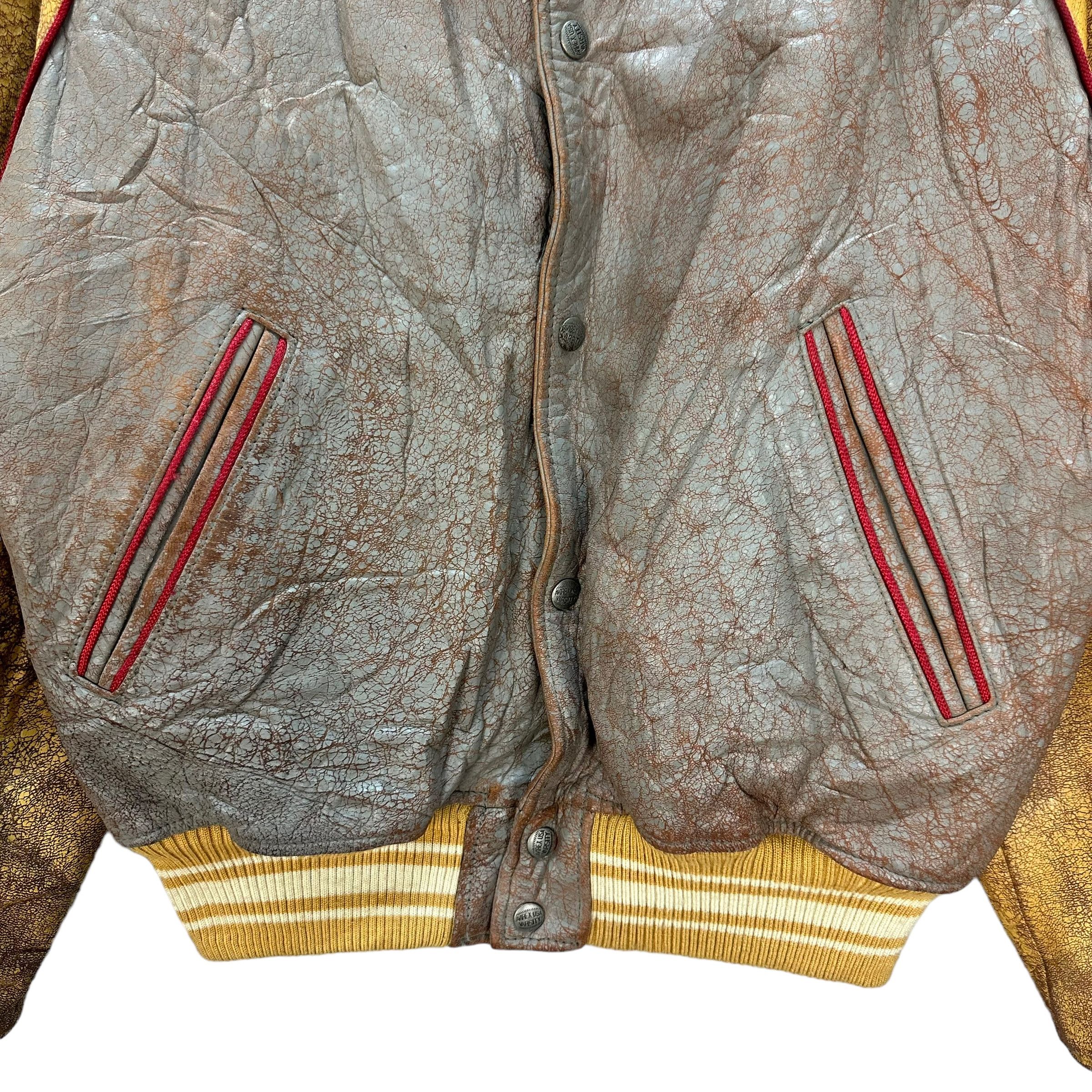 Avirex NEW YORK AVIREX VARSITY USA BIG LOGO LEATHER JACKET #8916 Size US XS / EU 42 / 0 - 6 Thumbnail