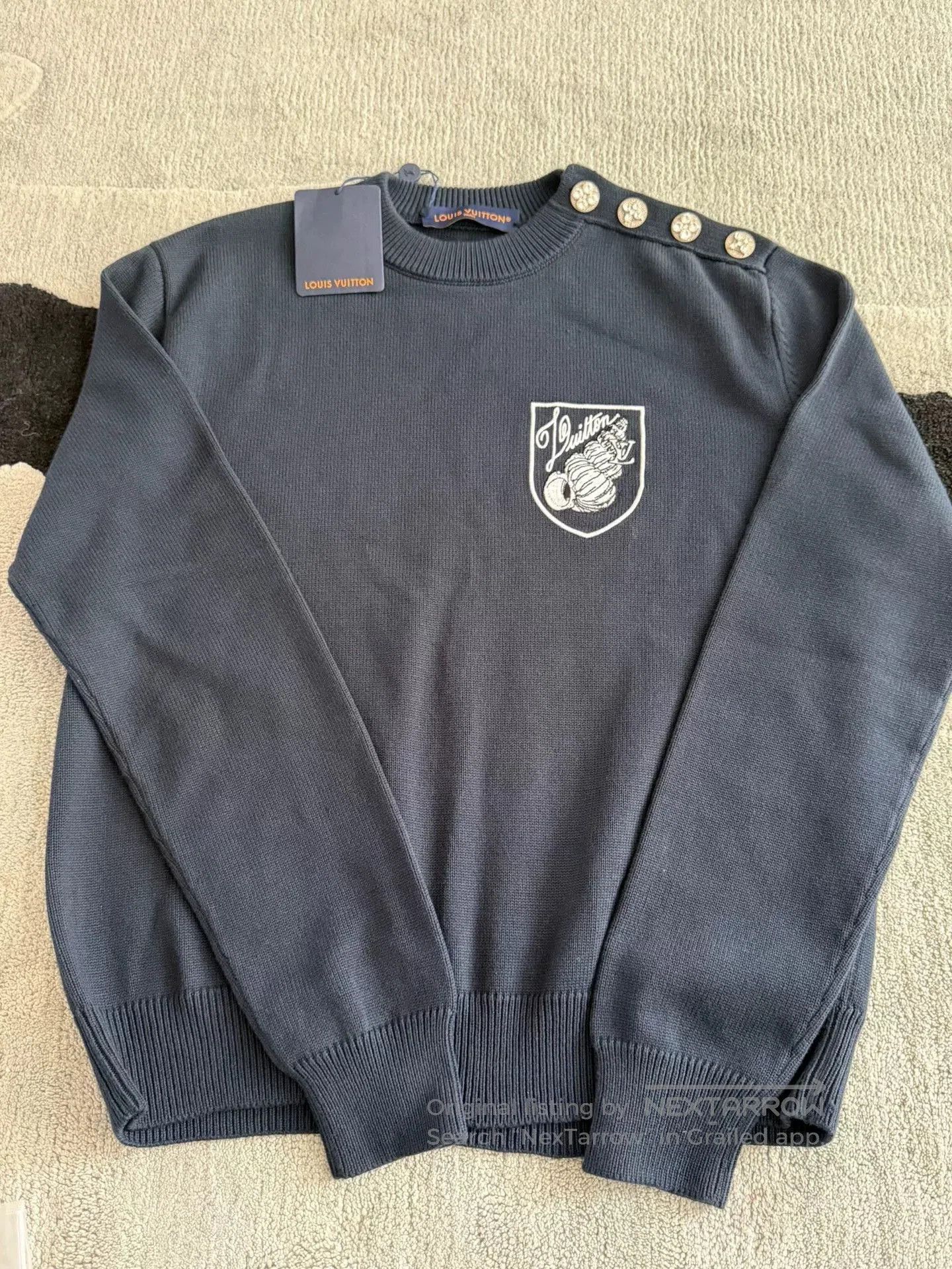 Louis Vuitton SS24 Logo Embroidered Sweater.