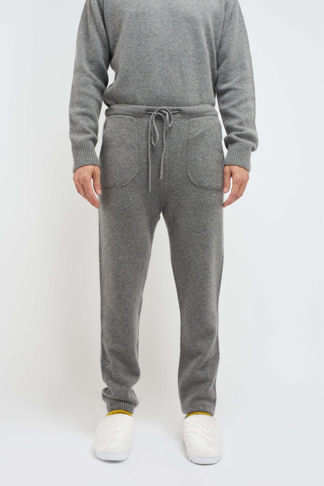 The Elder Statesman $1195 Cashmere Heavy Sweatpants (Light Grey) Size US 34 / EU 50 - 1 Thumbnail