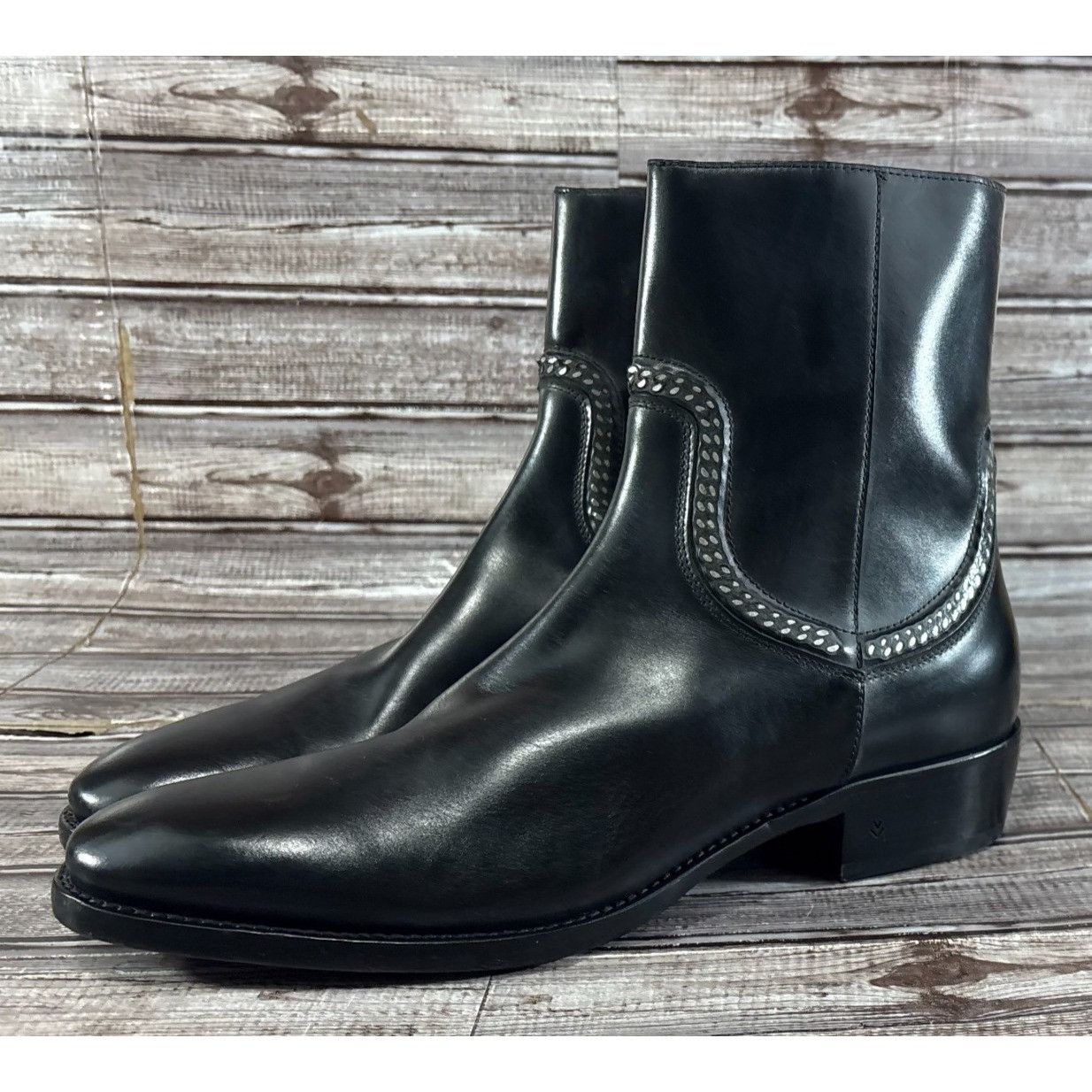 John Varvatos John Varvatos Collection Ludlow Chain Leather Boots Size 11 Size US 11 / EU 44 - 1 Thumbnail