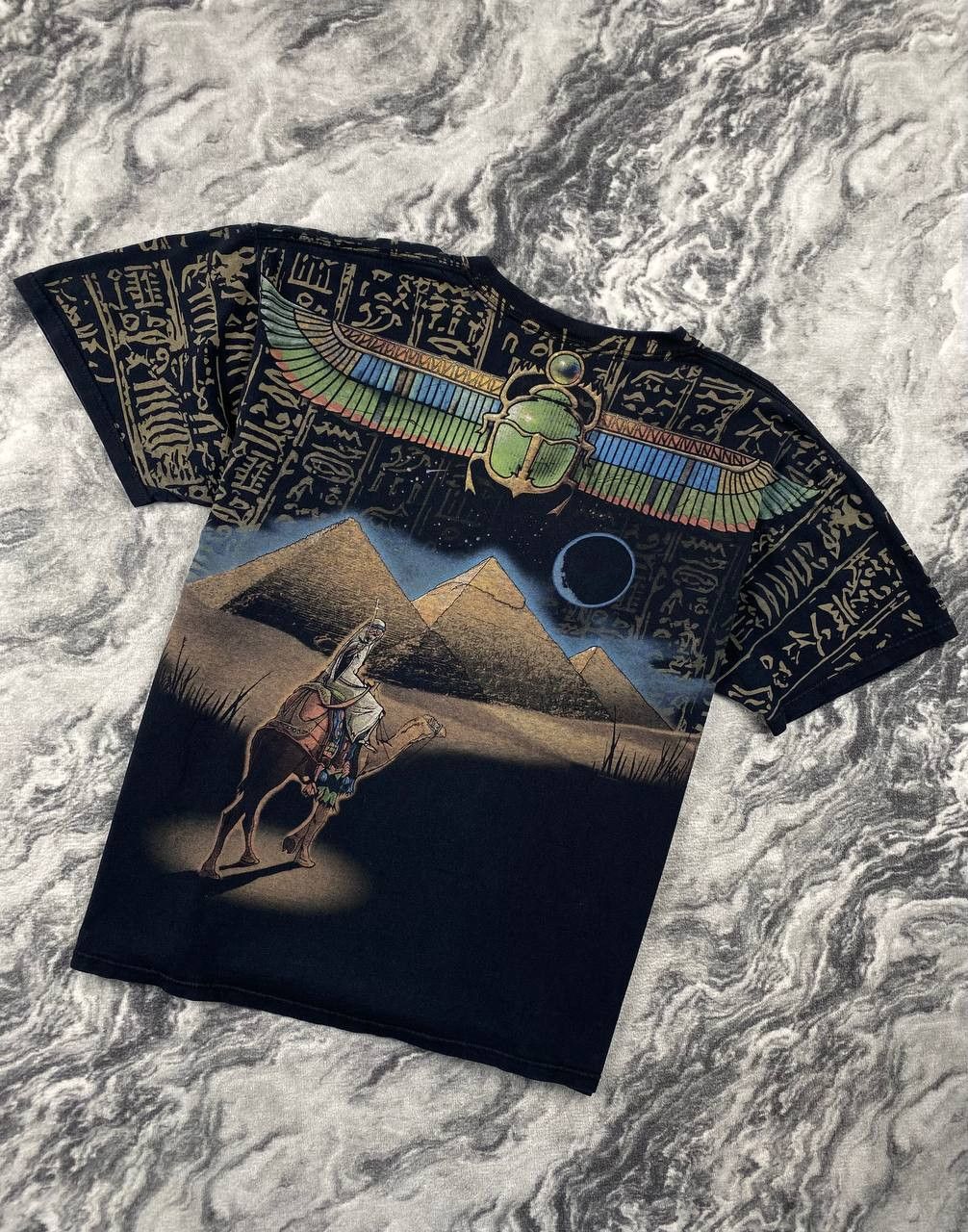 Vintage Vintage 2005 Egypt Skeleton All Over Print Gothic T-Shirt Size US XXL / EU 58 / 5 - 2 Thumbnail