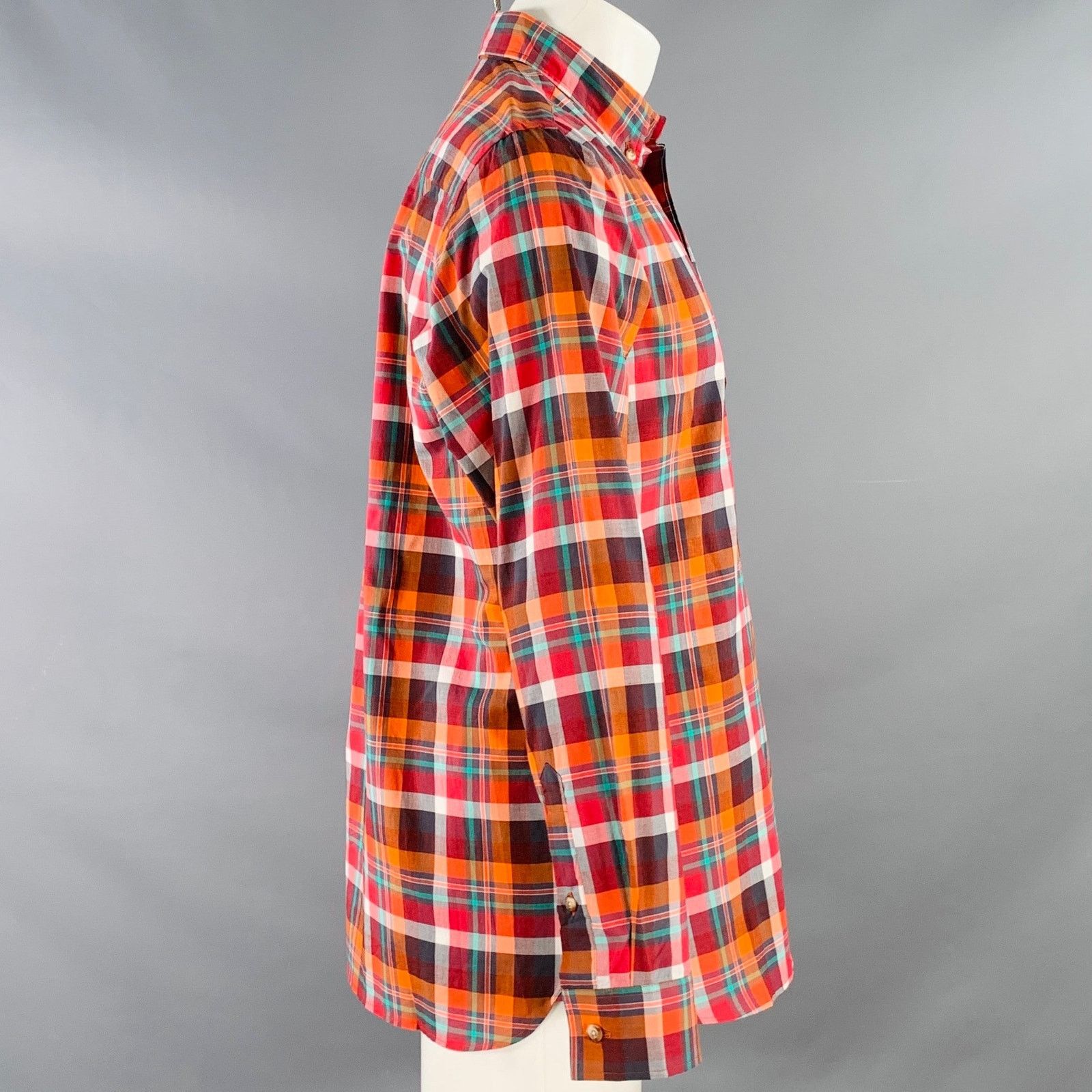 Garbstore Multi Color Plaid Cotton One Pocket Button Down Collar Shirt Size US M / EU 48-50 / 2 - 3 Thumbnail