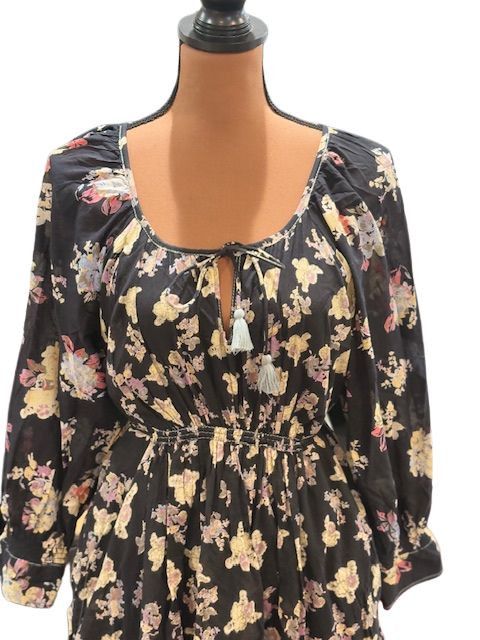 Free People Free People “Camella” Floral Mini Dress in Black Size M / US 6-8 / IT 42-44 - 3 Thumbnail