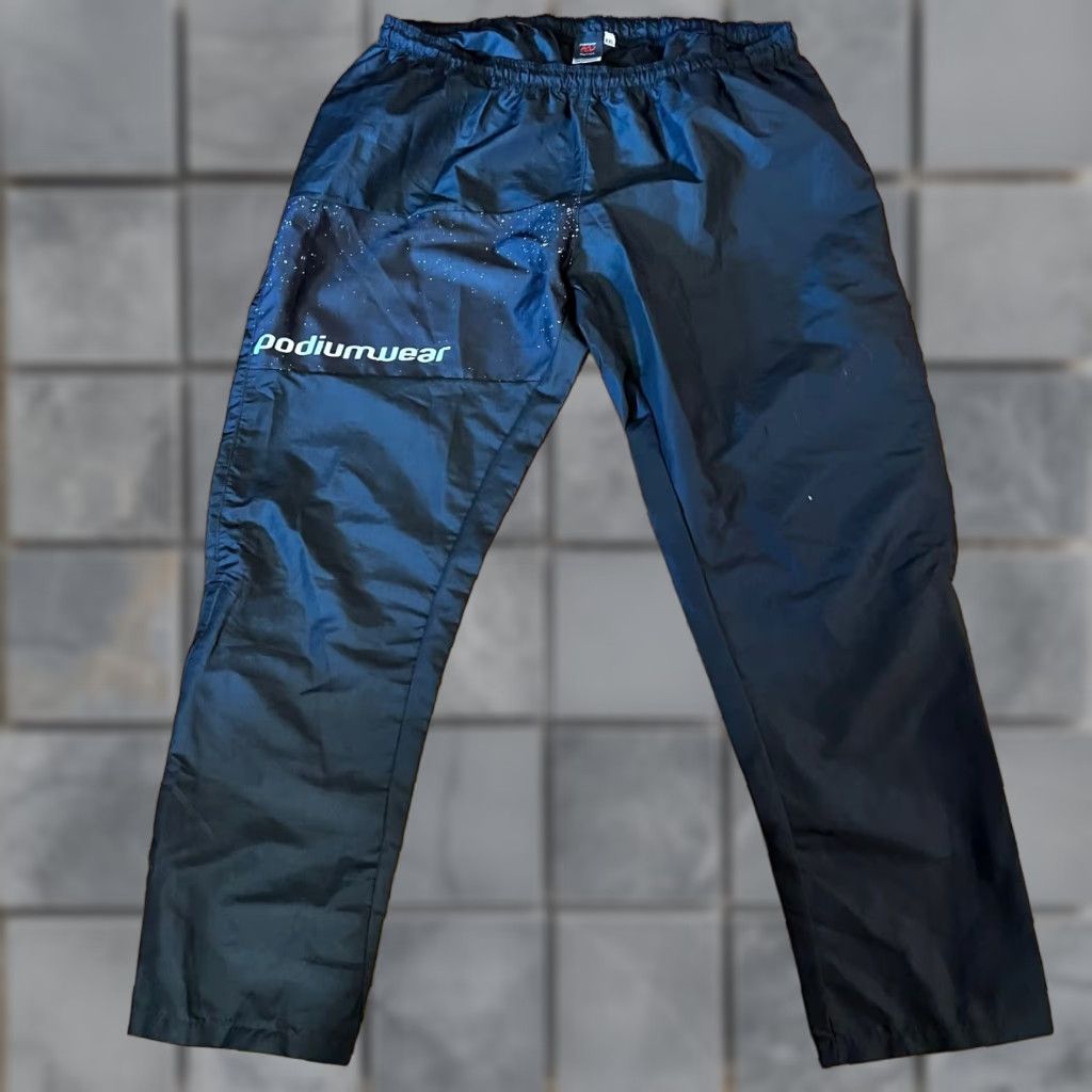 Vintage Podium wear Pants Indoor Windbreaker Mens XXL Black Performance Track Pants Size US 39 - 1 Thumbnail