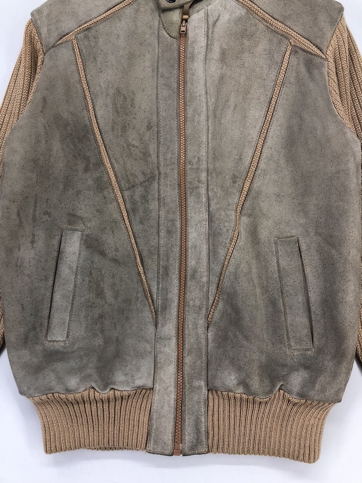 Leather Vintage J,n Award Cowhide Suede Leather Biker Knit Jacket Size US M / EU 48-50 / 2 - 13 Thumbnail