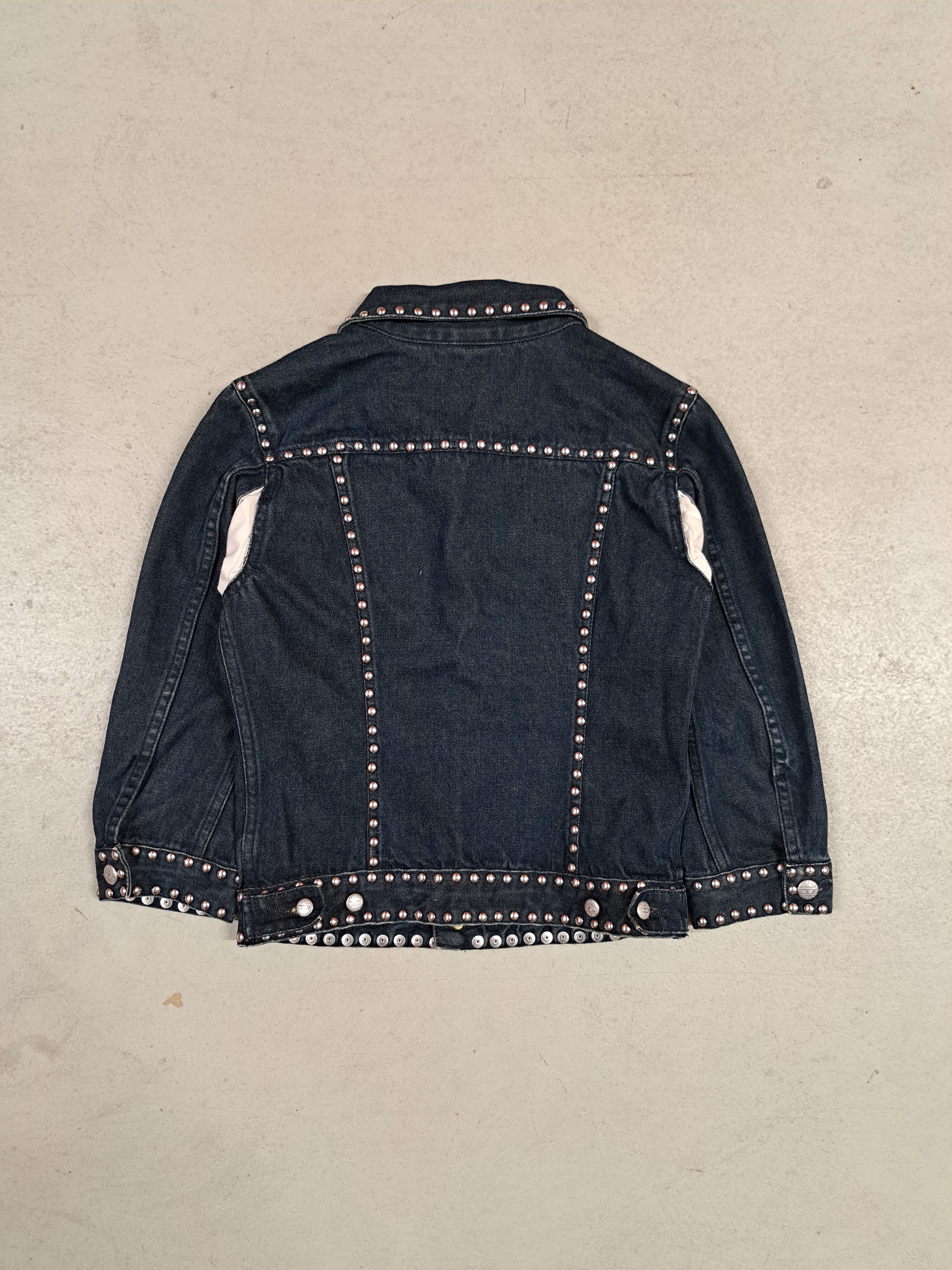 Diesel Vintage y2k Diesel Sick Cropped Studded Denim Jacket Size S / US 4 / IT 40 - 5 Thumbnail