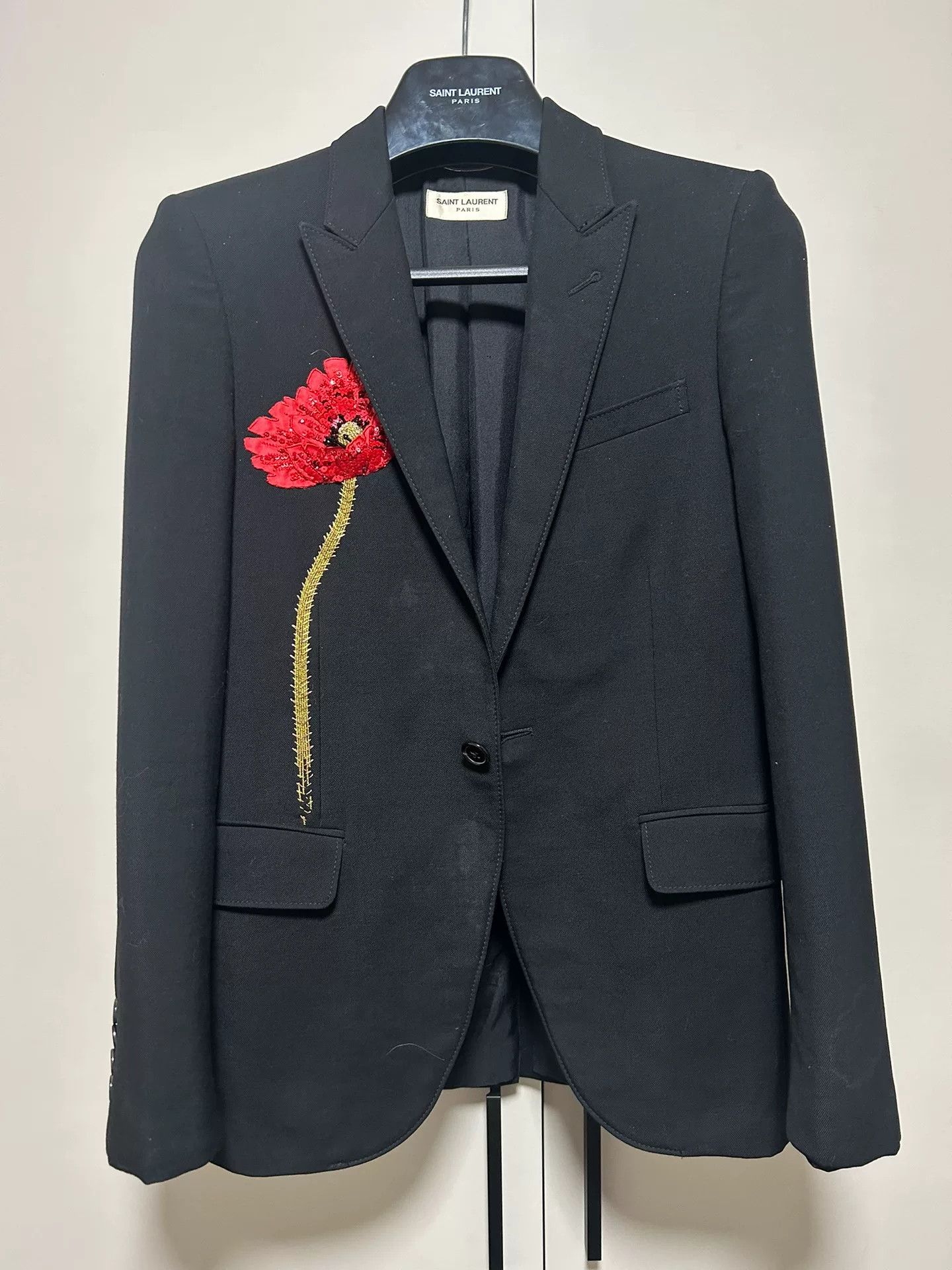 Saint Laurent Paris Saint Laurent Poppy Flower Blazer Size US XS / EU 42 / 0 - 1 Thumbnail
