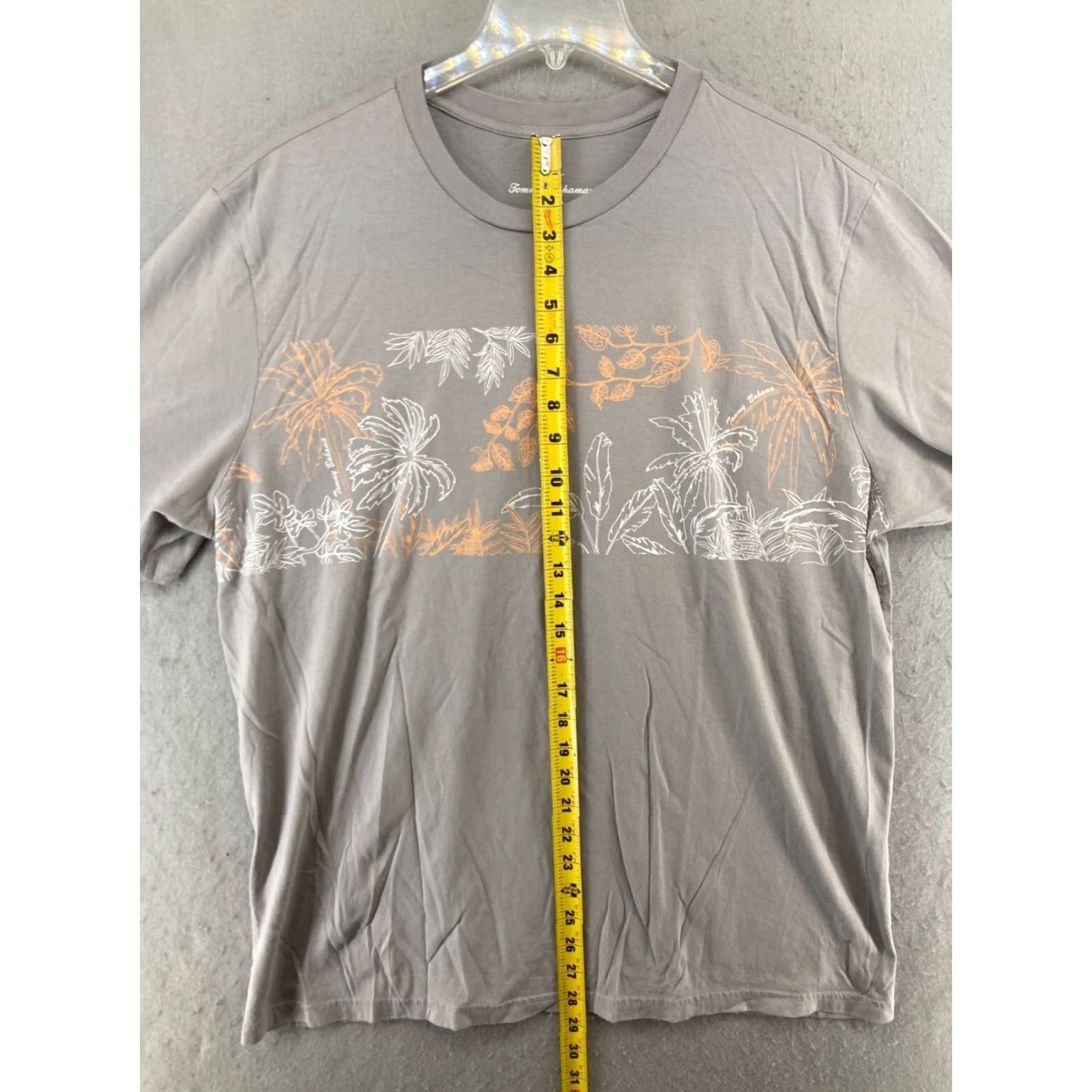 Tommy Bahama Tommy Bahama Mens TShirt XL Gray Tropical Floral - Casual Cotton Crew Neck Short Sleeve Hawaiian Shirt Style Size US XL / EU 56 / 4 - 3 Thumbnail