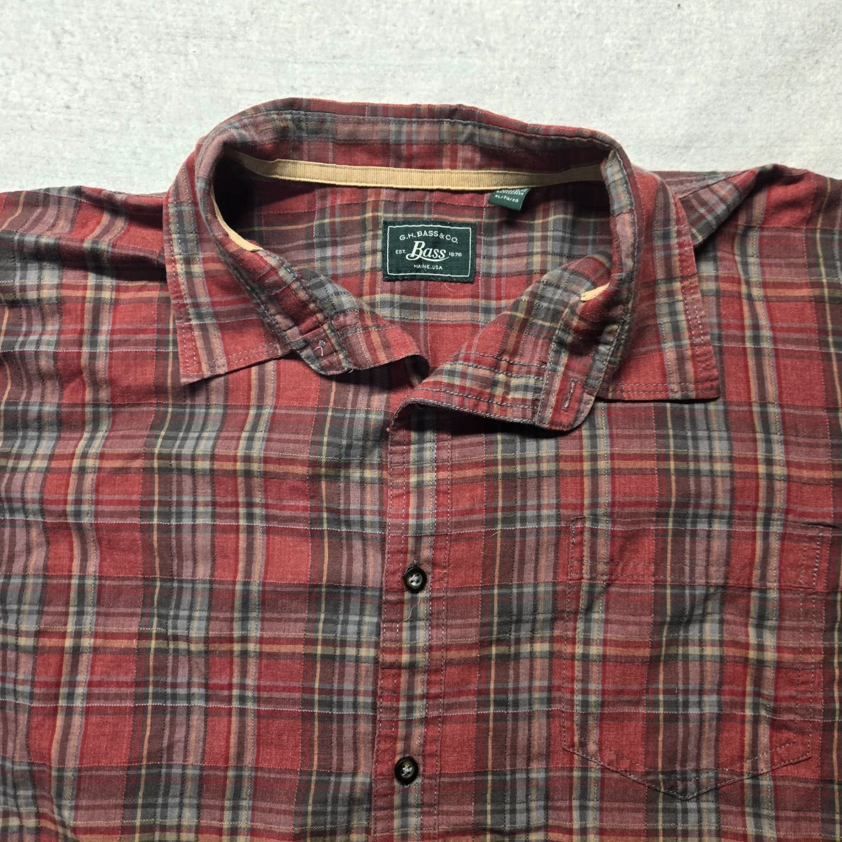 Vintage GH BASS Red Plaid Button Up Long Sleeve Shirt Adult Men's XL Extra Large Size US XL / EU 56 / 4 - 2 Thumbnail