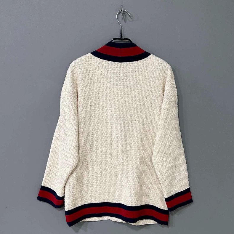 Gucci Gucci Heavy industry diamond buckle striped woven cardigan Size XS / US 0-2 / IT 36-38 - 4 Thumbnail