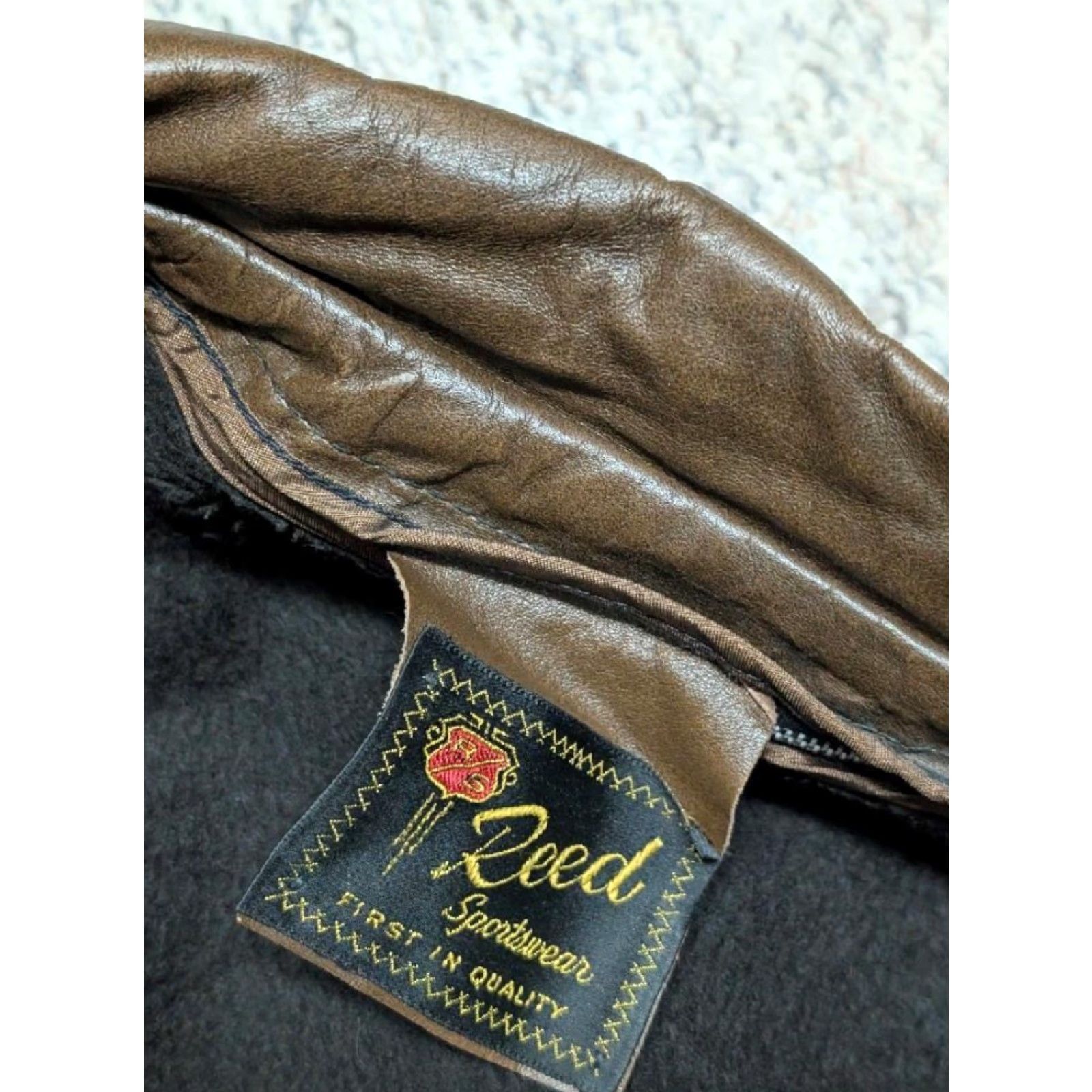 Vintage VINTAGE Reed Western jacket Overcoat Mens 42-44 Leather brown 1970s COWHIDE 42-44 Mens Size US L / EU 52-54 / 3 - 6 Thumbnail