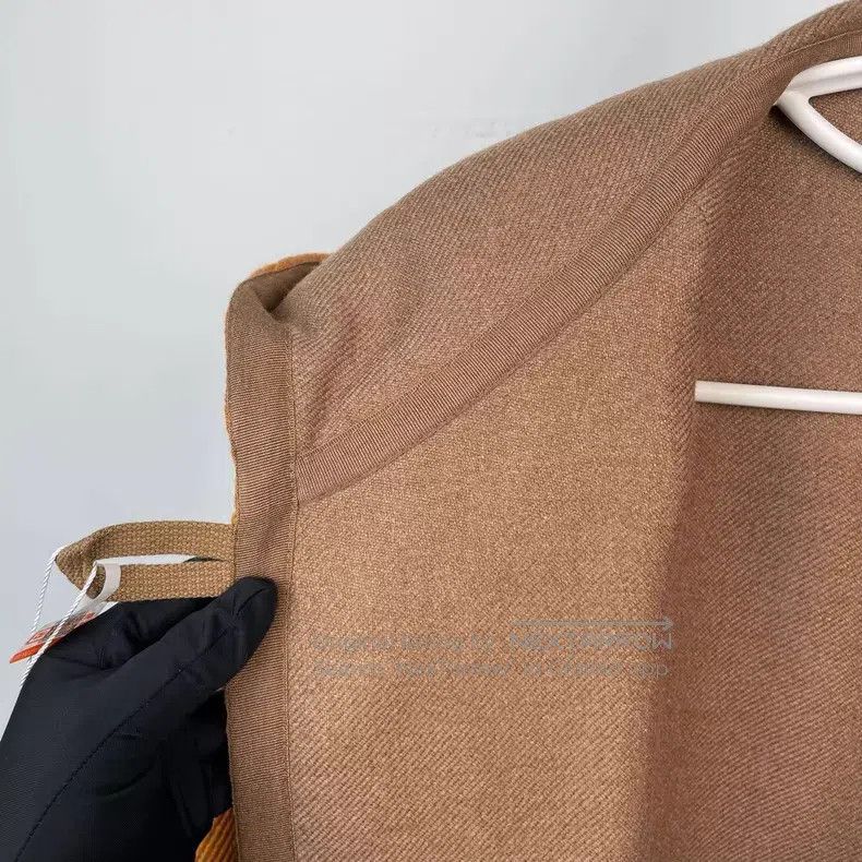 Hermes Hermes Orange Cashmere Hooded Belted Long Sleeve Coat Size XXS / US 00 / IT 34 - 6 Thumbnail
