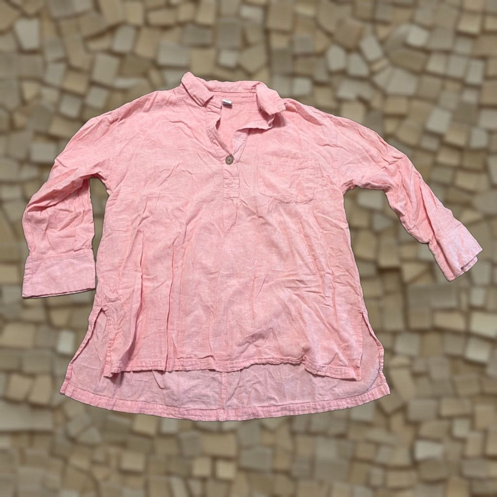 Old Navy Old Navy Blouse Women’s Size L Pink 3/4 Sleeve V-Neck Casual Modern Regular Size L / US 10 / IT 46 - 1 Thumbnail