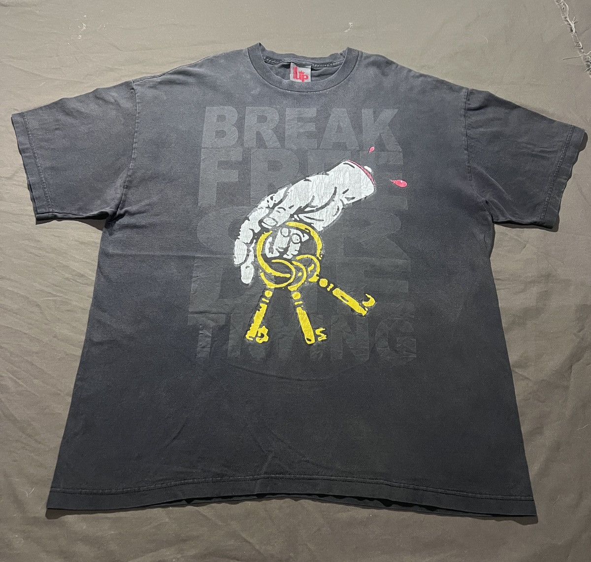 Y2K BreakFree or DieTrying Faded Oversize graphic streetwear