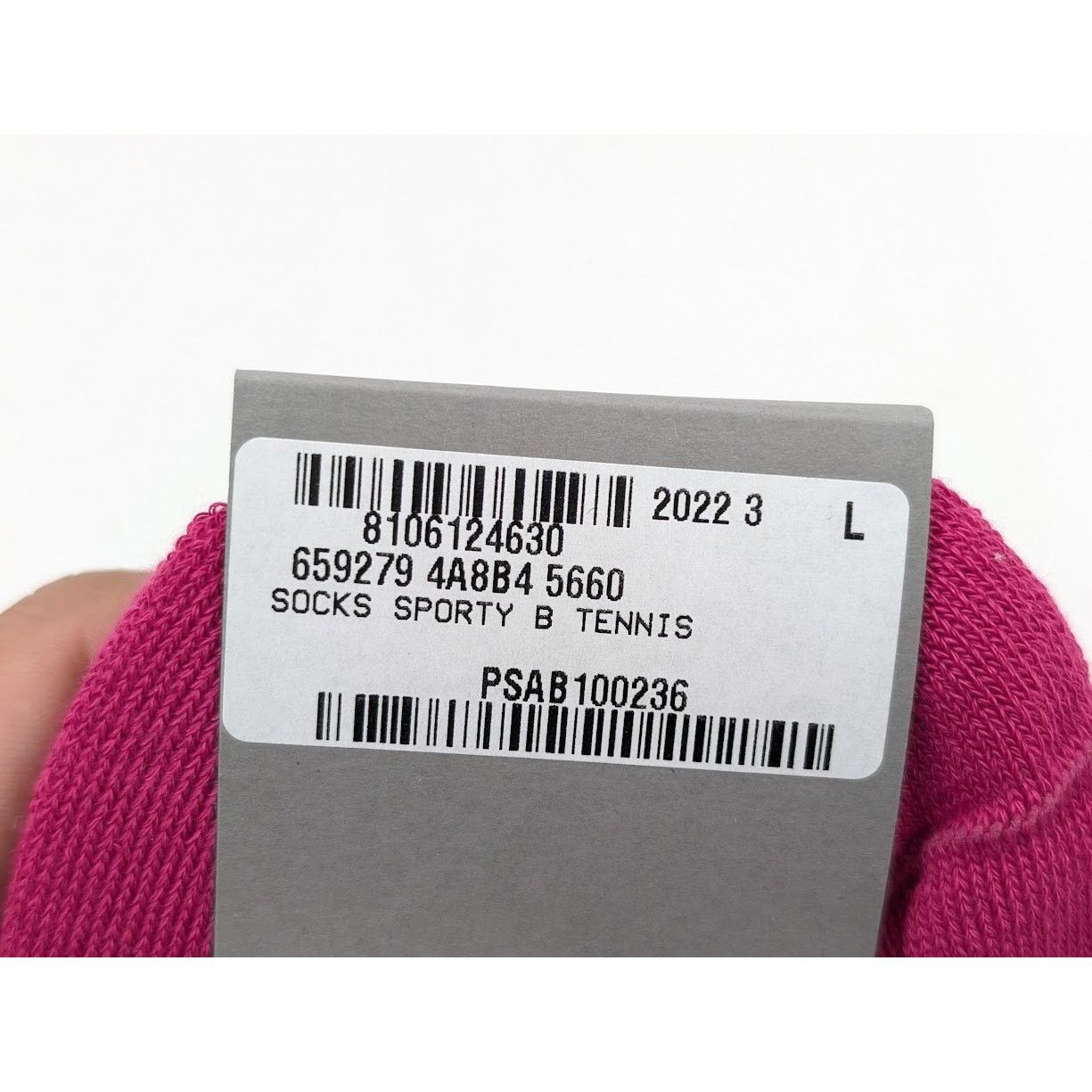 Balenciaga o1rshd1 Q: 2 / Size: L / B Tennis Sporty Socks in Pink Size ONE SIZE - 8 Thumbnail