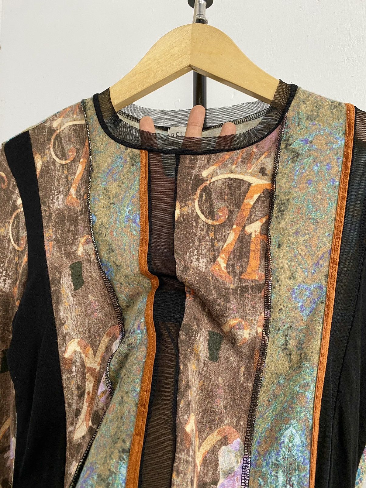 Designer × Jean Paul Gaultier × Vintage Delfini cut and sew mesh cotton LS Size M / US 6-8 / IT 42-44 - 6 Thumbnail