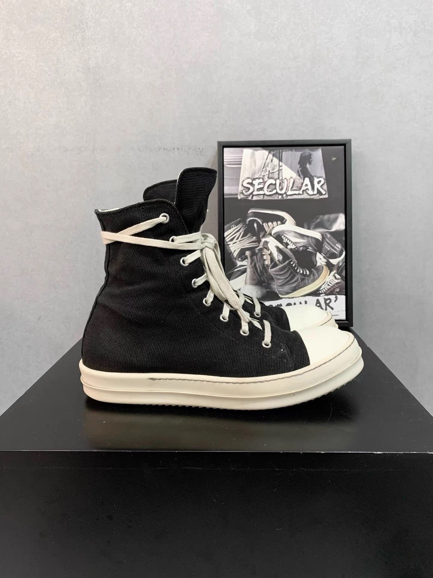Rick Owens Rick Owens Canvas High Top Ramones K34 Size US 9 / EU 42 - 1 Thumbnail