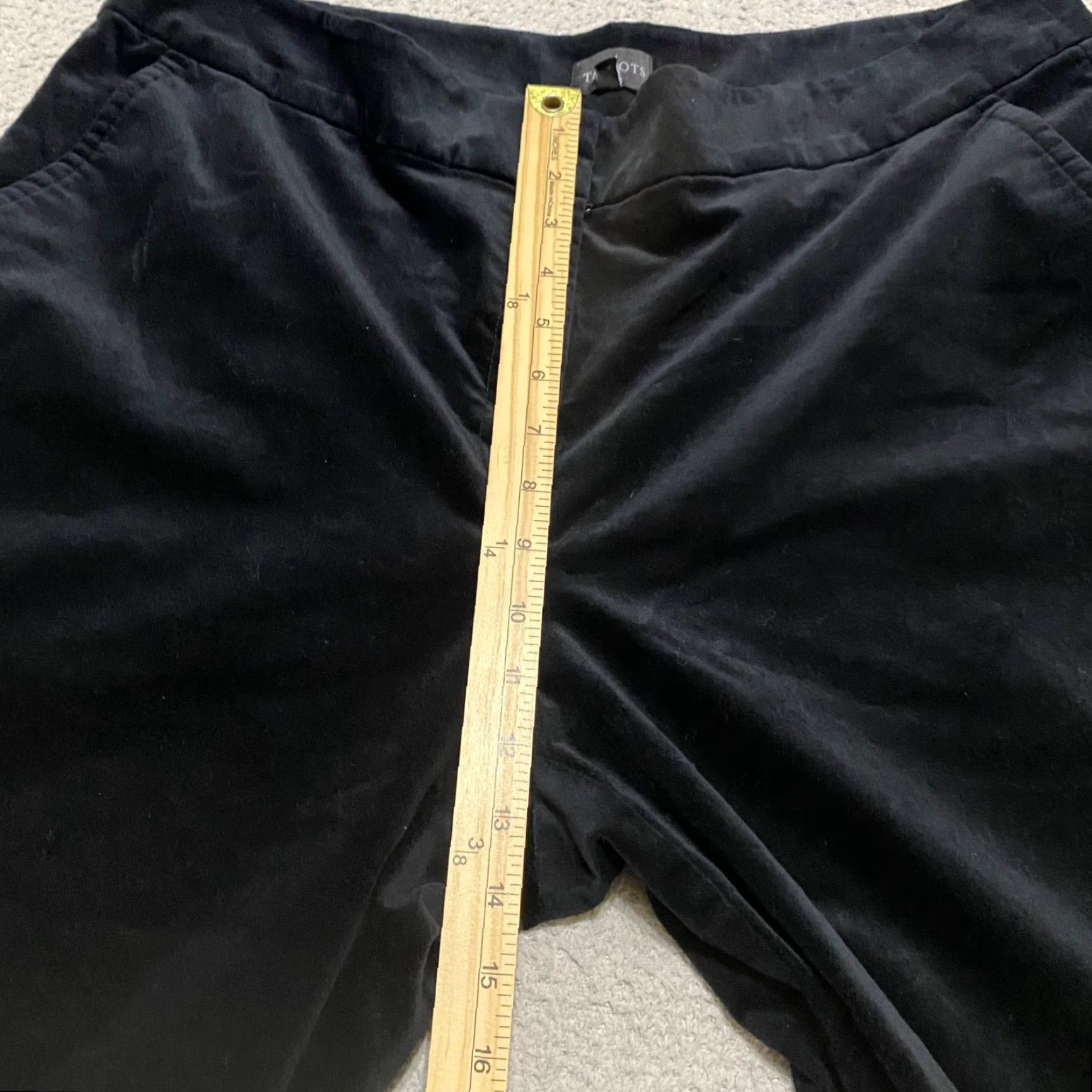 Talbots Talbots Womens 16W Pants Black Velvet High Rise Wide Leg Straight Inseam 31in Plus Body Size 38" / US 16 / IT 52 - 6 Thumbnail