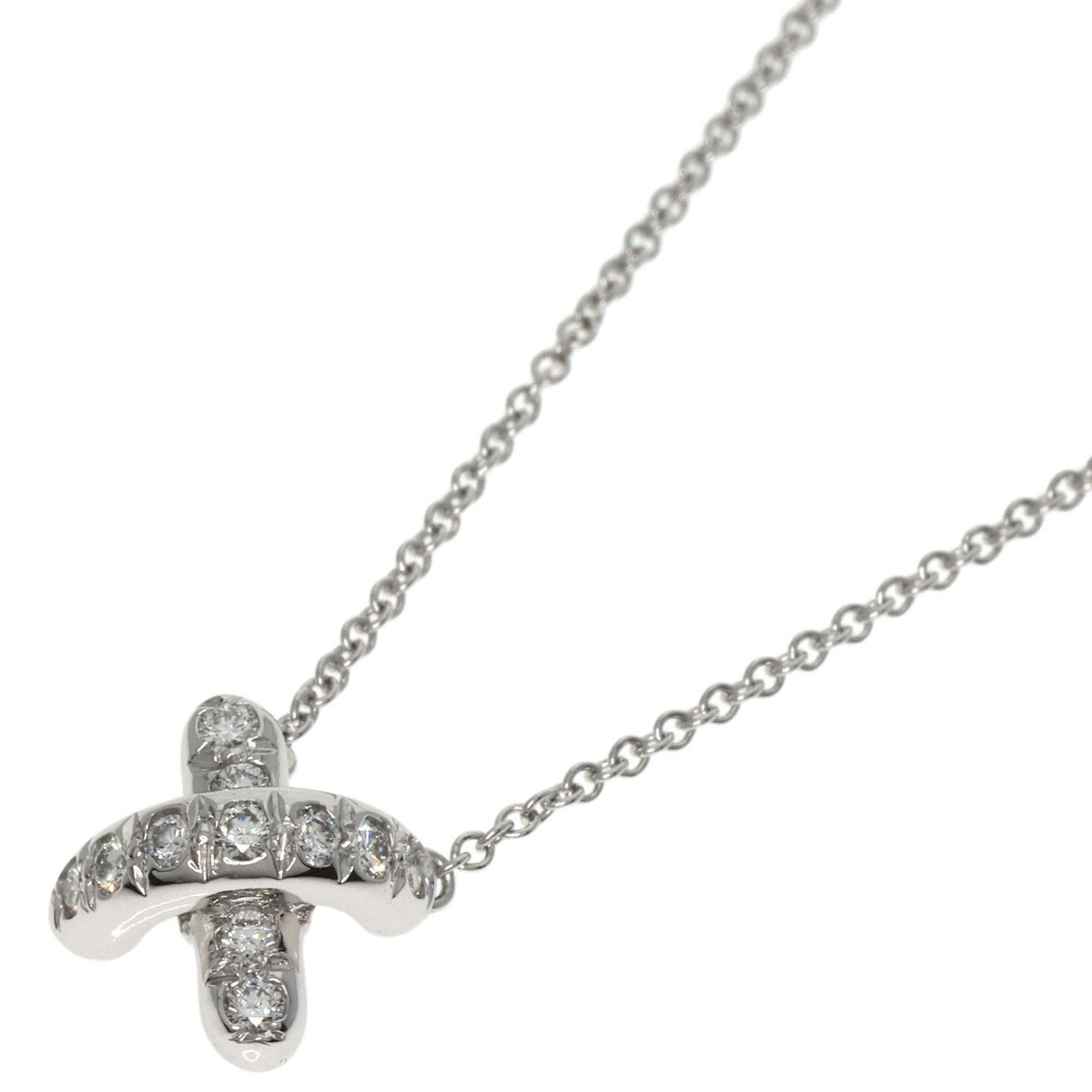 Tiffany & Co. Tiffany Cross Stitch Diamond Necklace Platinum PT950 ...