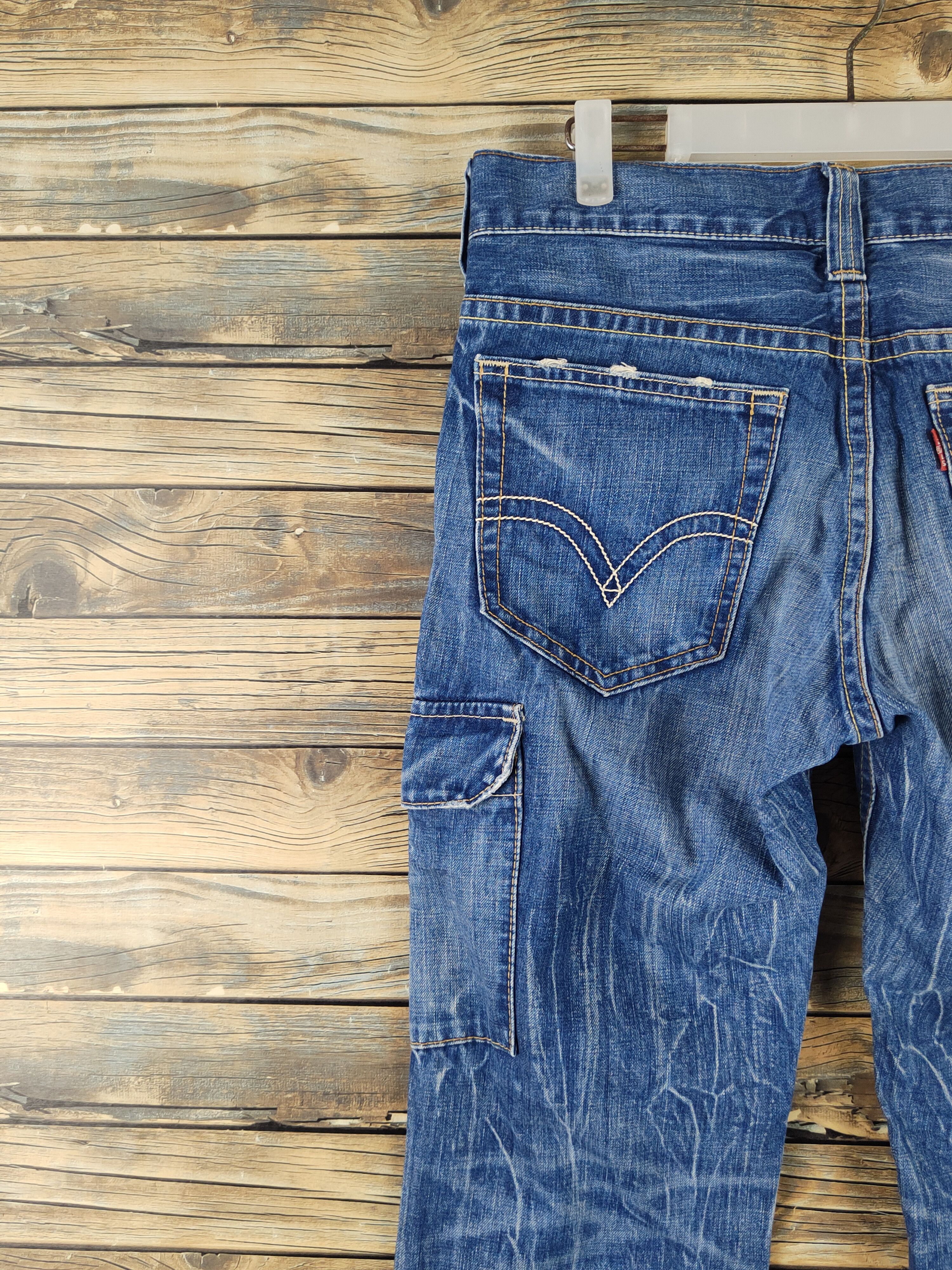 Levi's DL Levi's Blue Distressed Ripped Denim Jeans #1963 Size US 32 / EU 48 - 8 Thumbnail