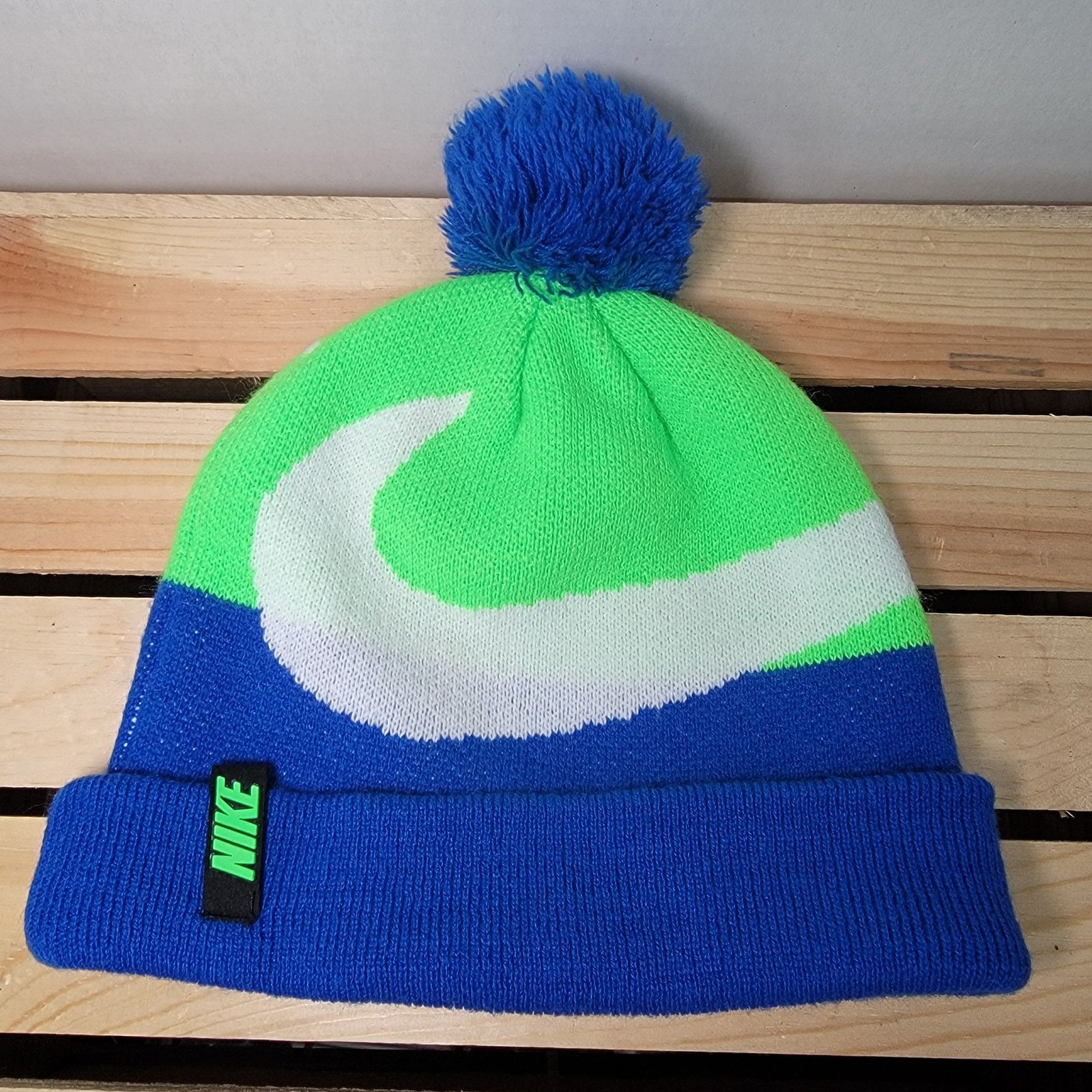 Nike Nike Knit Beanie w/ Single Pom Pom - Size Youth* Size ONE SIZE - 1 Thumbnail
