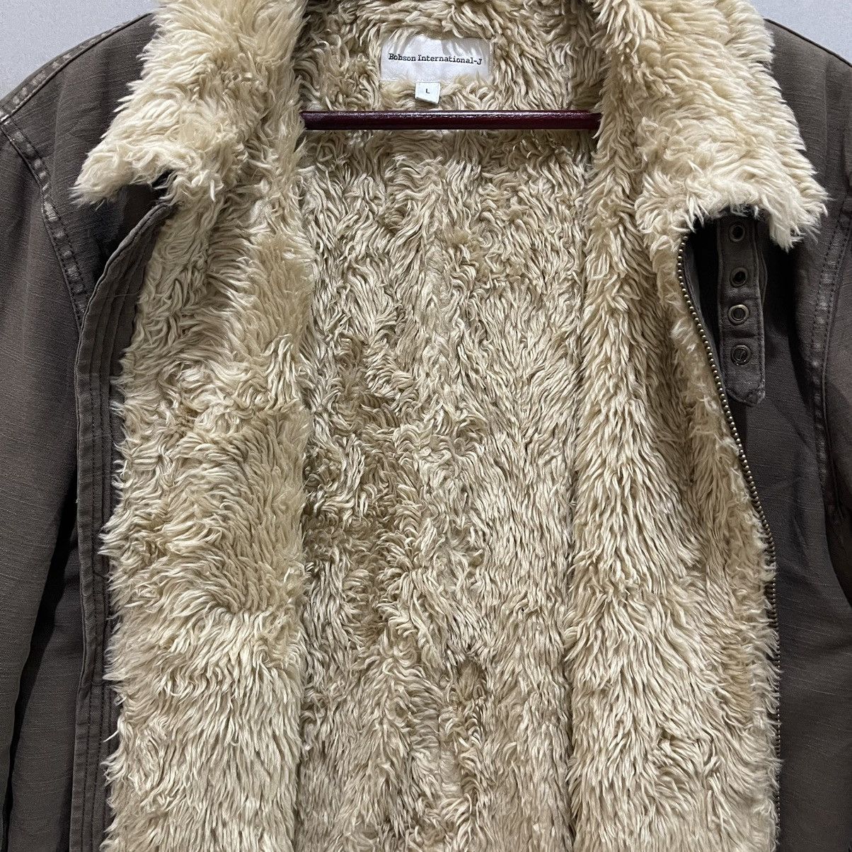 Vintage Vtg 90s Bobson International Shearling Zipper Chore Jacket Size US L / EU 52-54 / 3 - 17 Thumbnail
