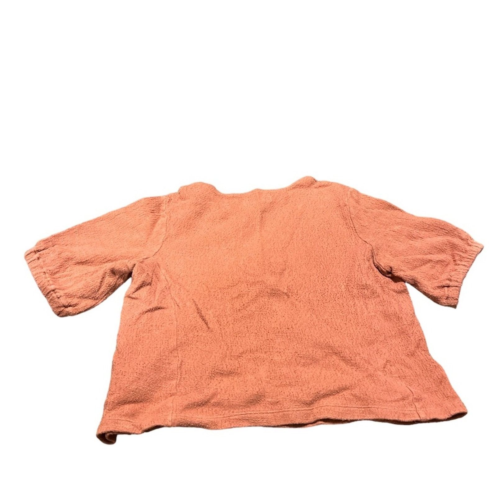 Madewell Orange/Pink Texture and Thread Madewell Blouse Size L / US 10 / IT 46 - 3 Thumbnail