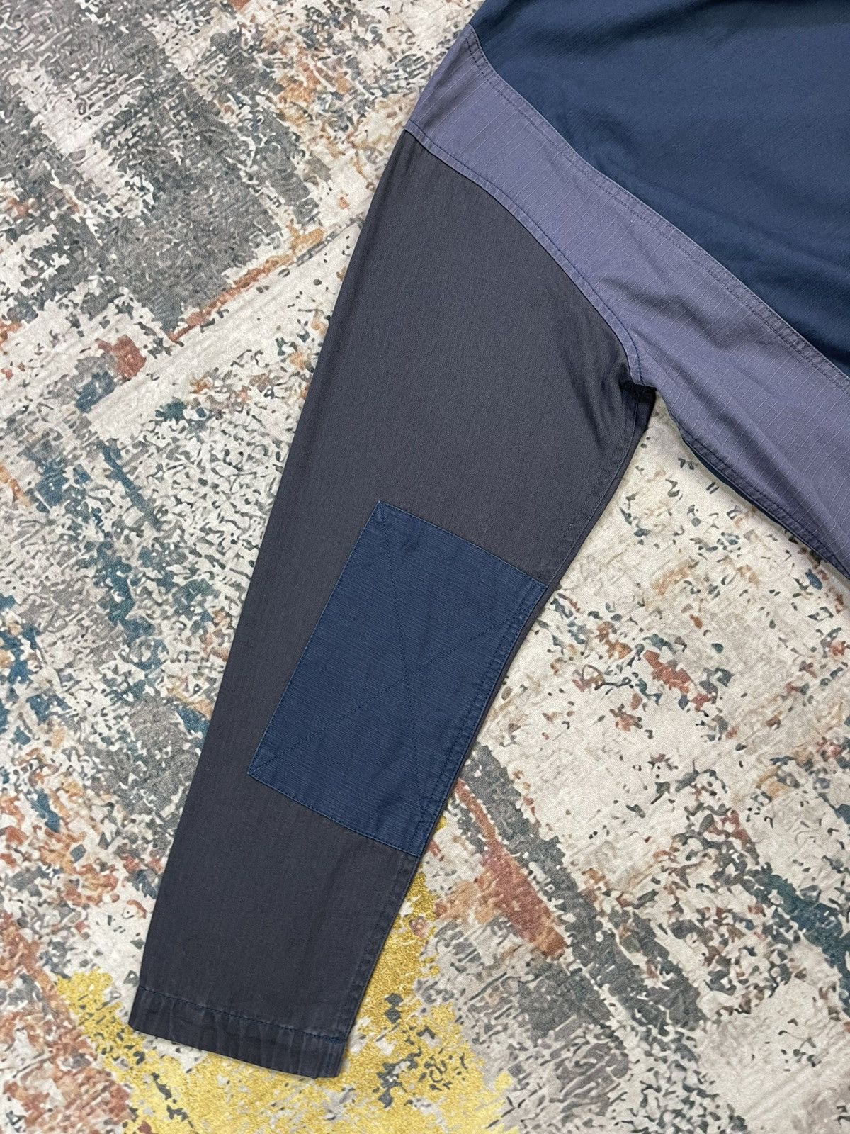 Japanese Brand Coen Patchwork HBT, Ripstop, Poplin Overshirt Size US S / EU 44-46 / 1 - 4 Thumbnail