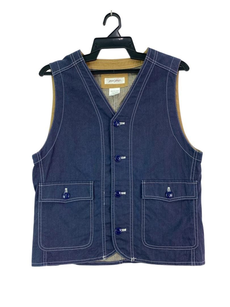 Japanese Brand Vtg Grand Global japan waiscoat vest jacket cat eye button Size US XXS / EU 40 - 3 Thumbnail