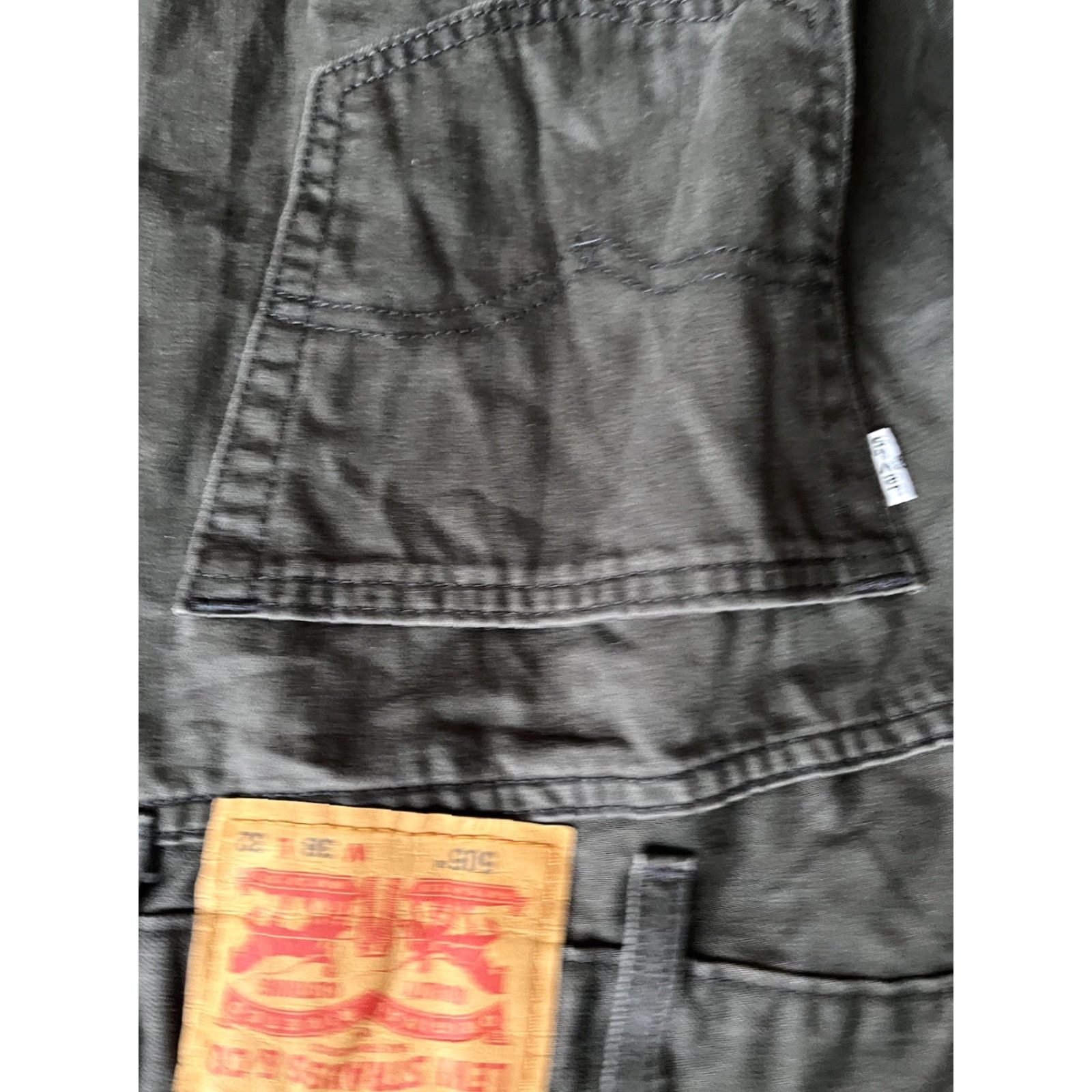 Levi's Levi's 505 Jeans Mens 38x32 Gray Distressed White Tab Flaw Stain Regular 5-Pocket Denim Cotton Jeans Mens Fall Winter Summer Spring American Classic Size US 38 / EU 54 - 5 Thumbnail