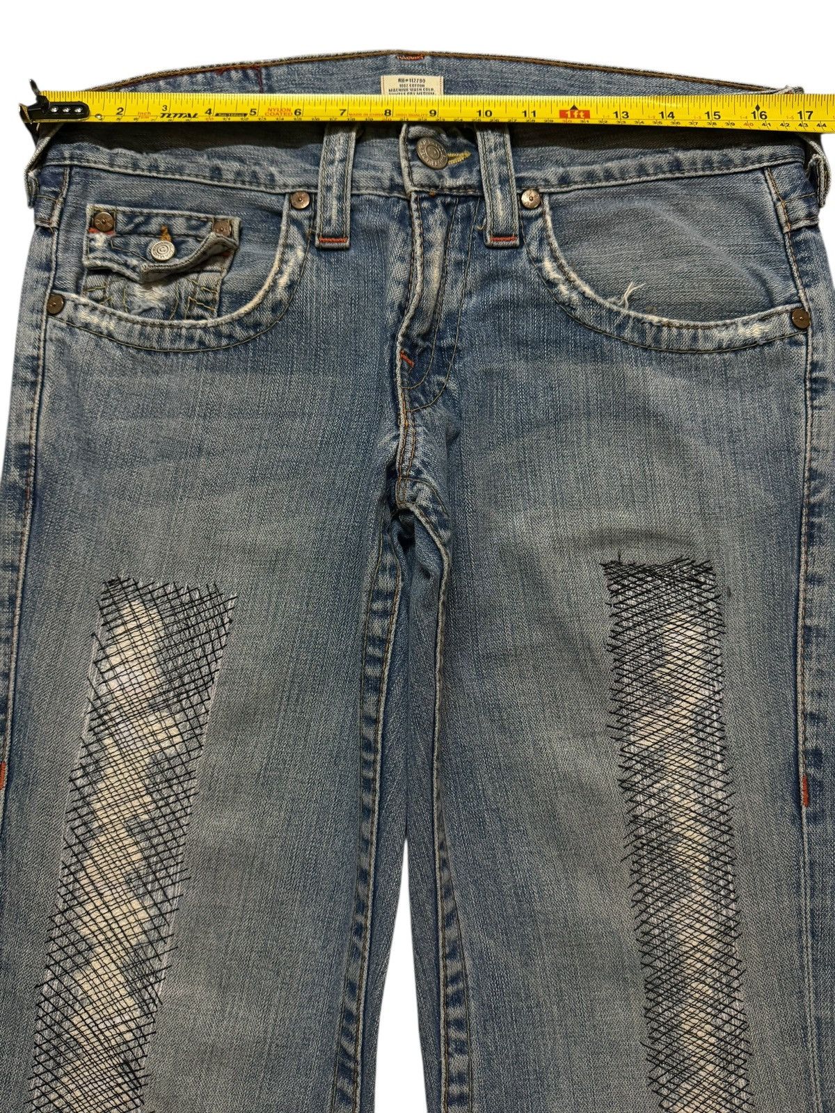 True Religion Vintage 90s Usa True Religion Faded Distress Wide Leg Flare Size US 33 - 9 Thumbnail
