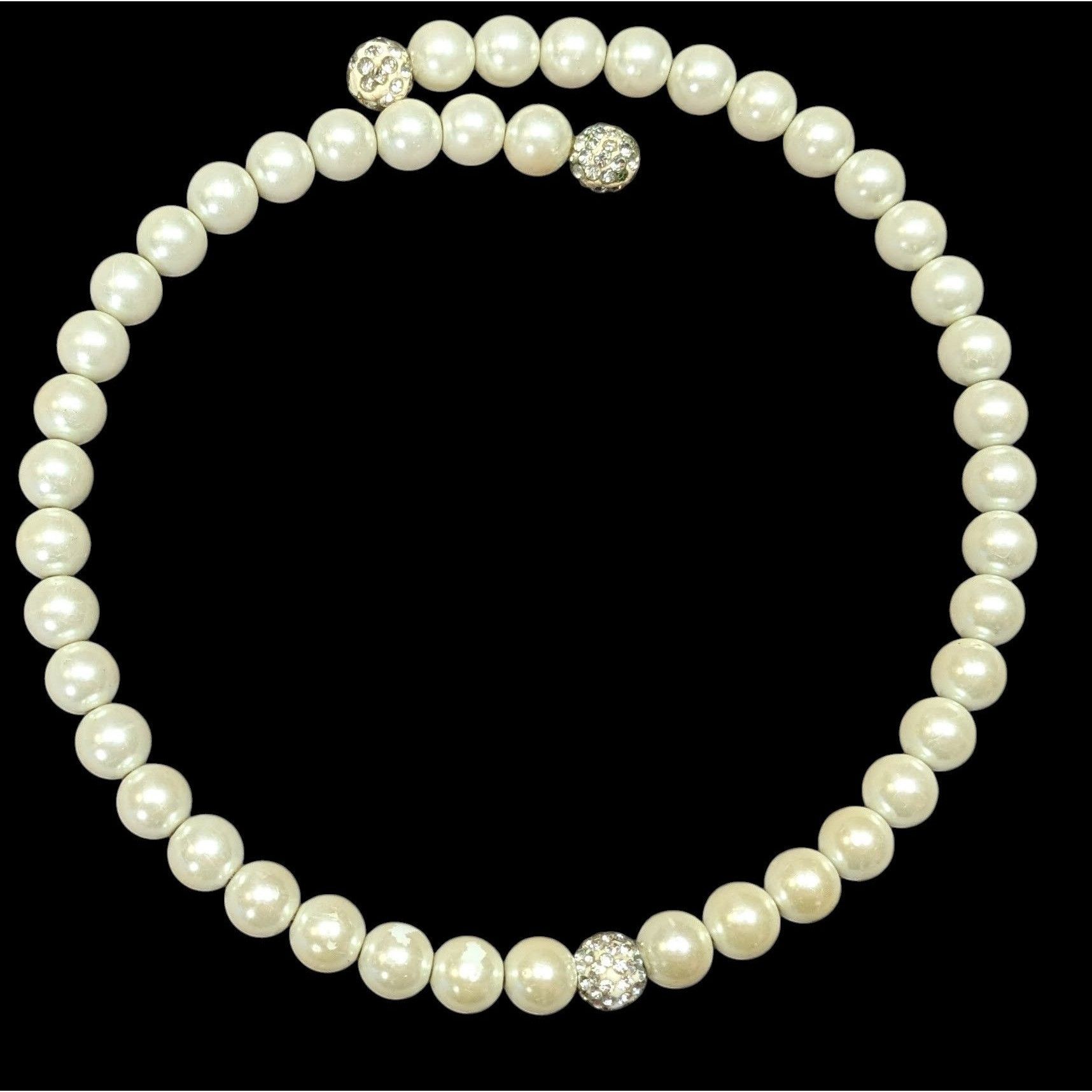 Other Elegant Glam Faux Pearl And Rhinestone Coil Necklace Size ONE SIZE - 1 Thumbnail