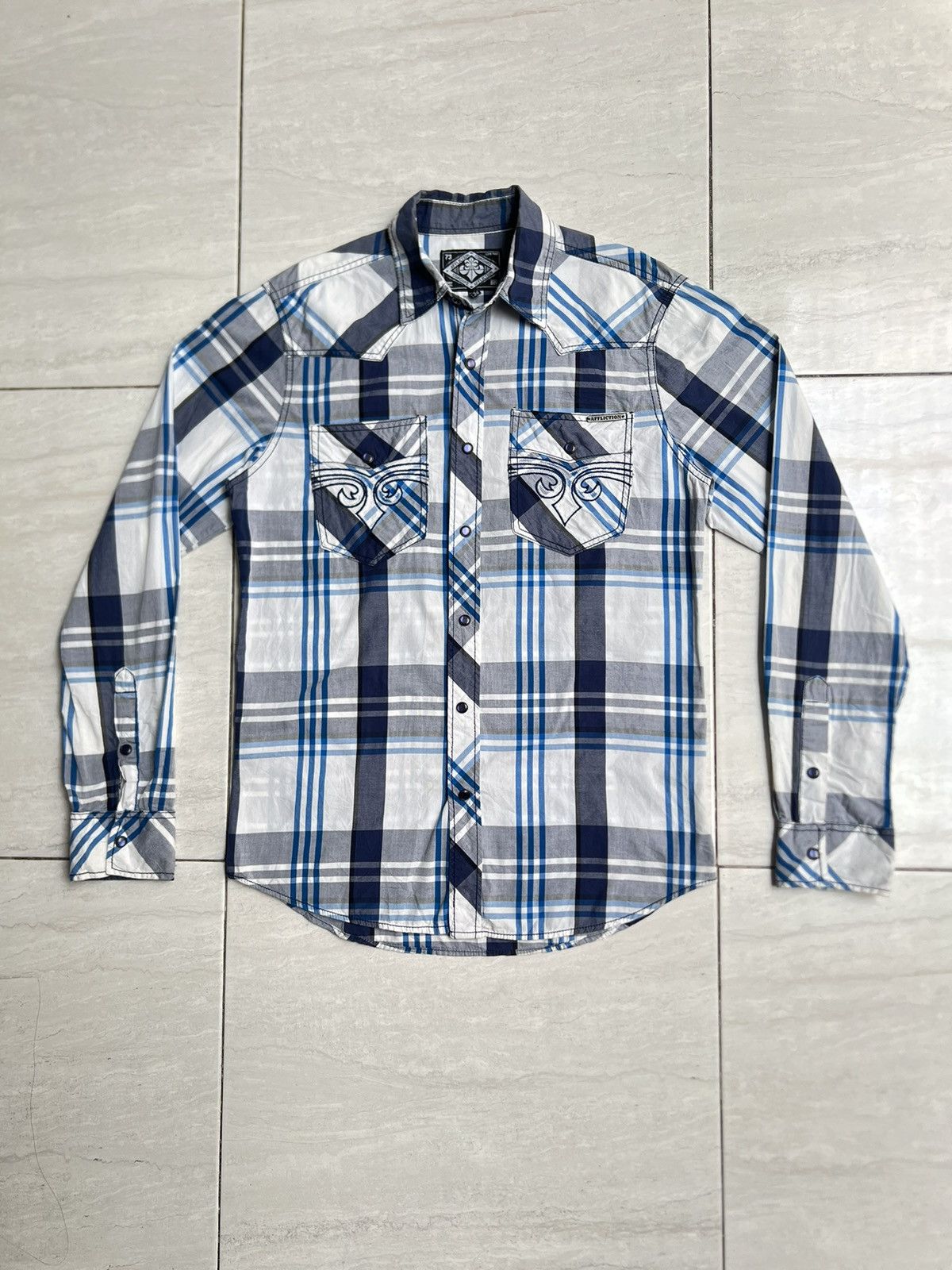 Affliction AFFLICTION Plaid Motive Shirt Size US S / EU 44-46 / 1 - 6 Thumbnail