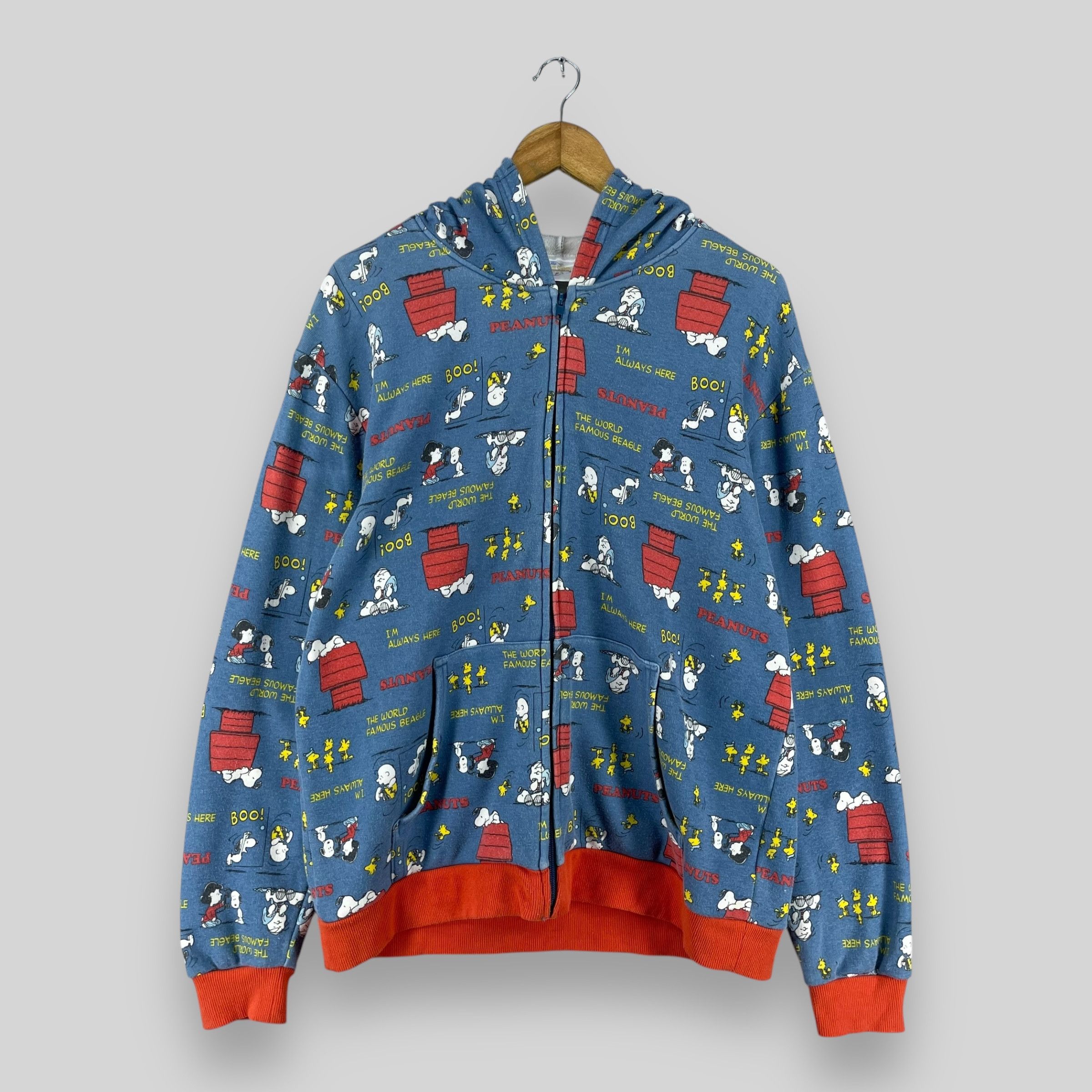 Peanuts Vintage SNOOPY Joe Cole Cartoon All Over Print Zipper Hoodie Size US L / EU 52-54 / 3 - 1 Thumbnail