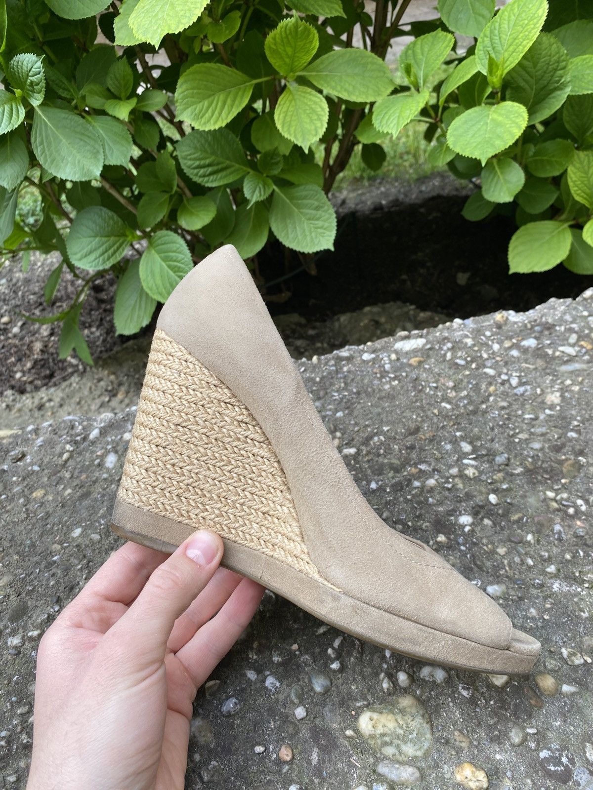 Prada Vintage Prada beige Suede Espadrille Wedge Sandals Size US 7.5 / IT 37.5 - 11 Thumbnail