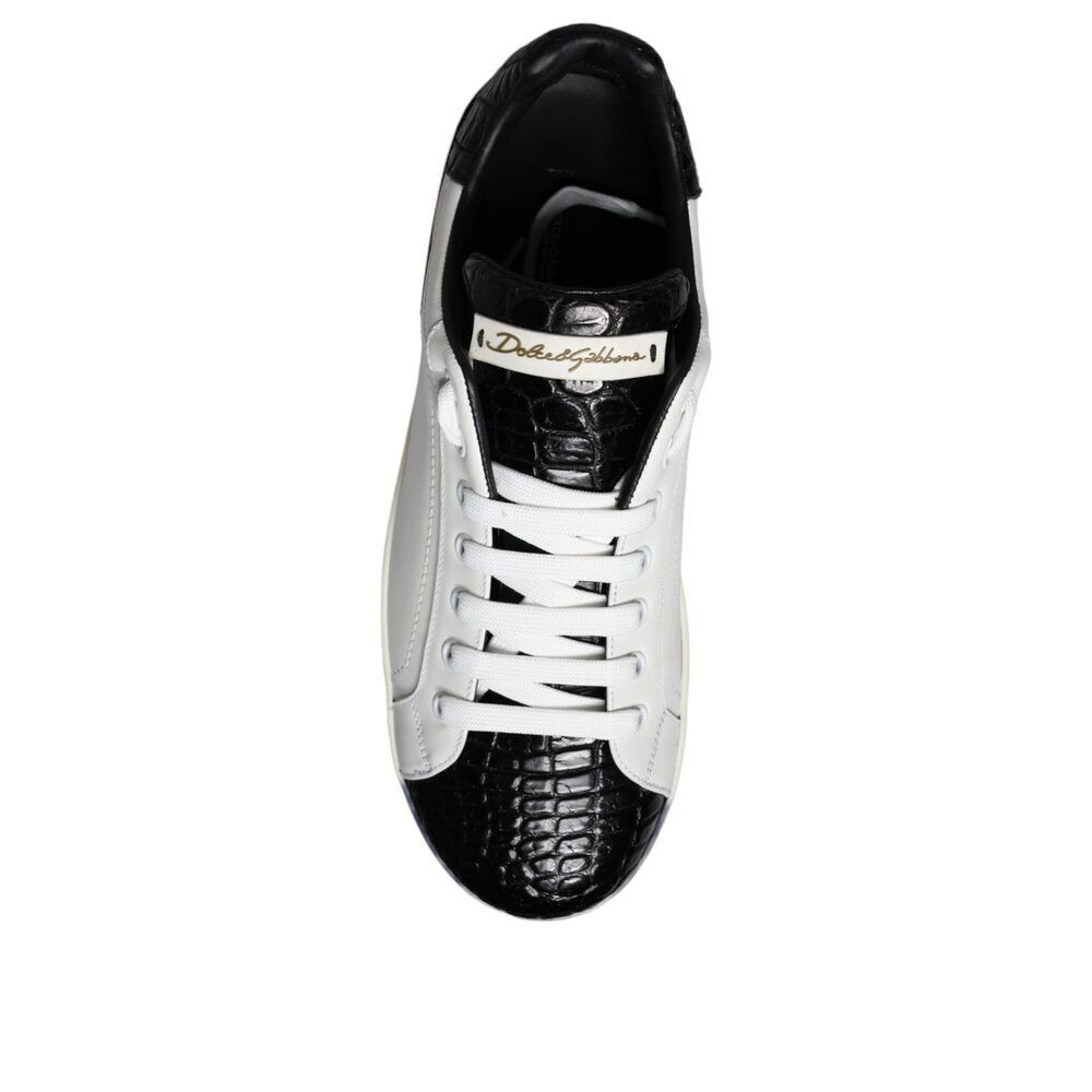 Dolce & Gabbana Dolce & Gabbana Black Leather Logo Portofino Sneaker Shoes Size US 8 / EU 41 - 8 Thumbnail