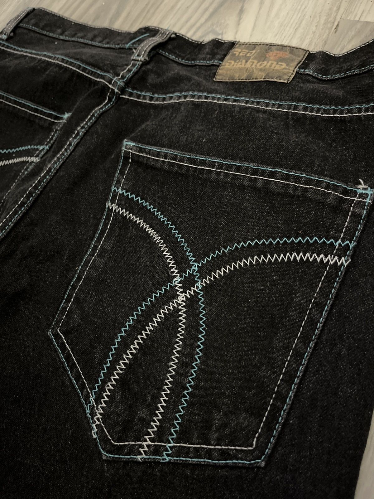 Other Black Y2K Baggy Denim Diamond Red Size US 34 / EU 50 - 6 Thumbnail