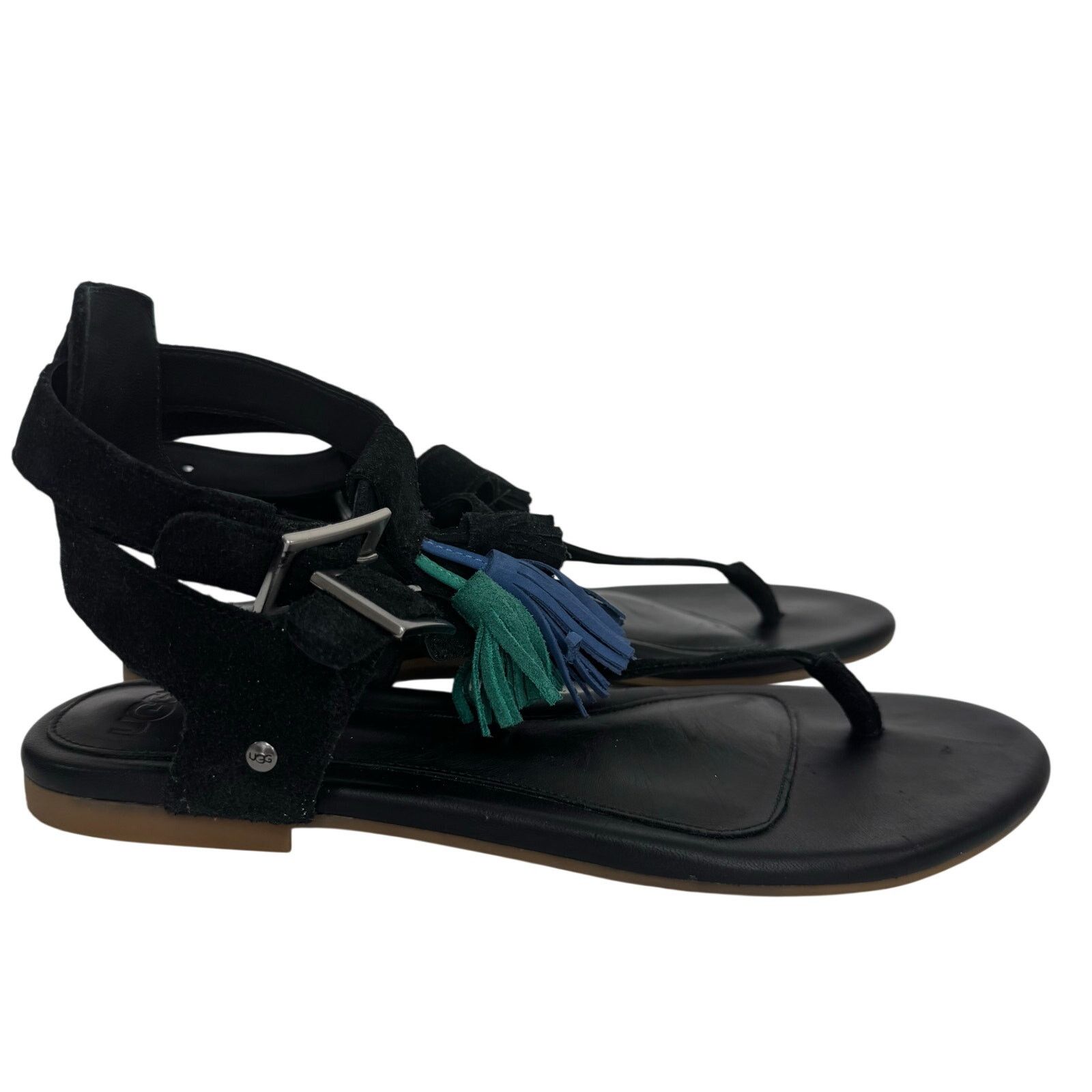 Ugg UGG Lecia Black Leather Ankle Wrap Sandal Size 9 Size US 9 / IT 39 - 2 Thumbnail