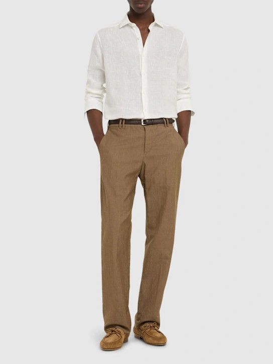 Z Zegna o1lsvrm0525 Linen Shirt in White Size US S / EU 44-46 / 1 - 3 Thumbnail