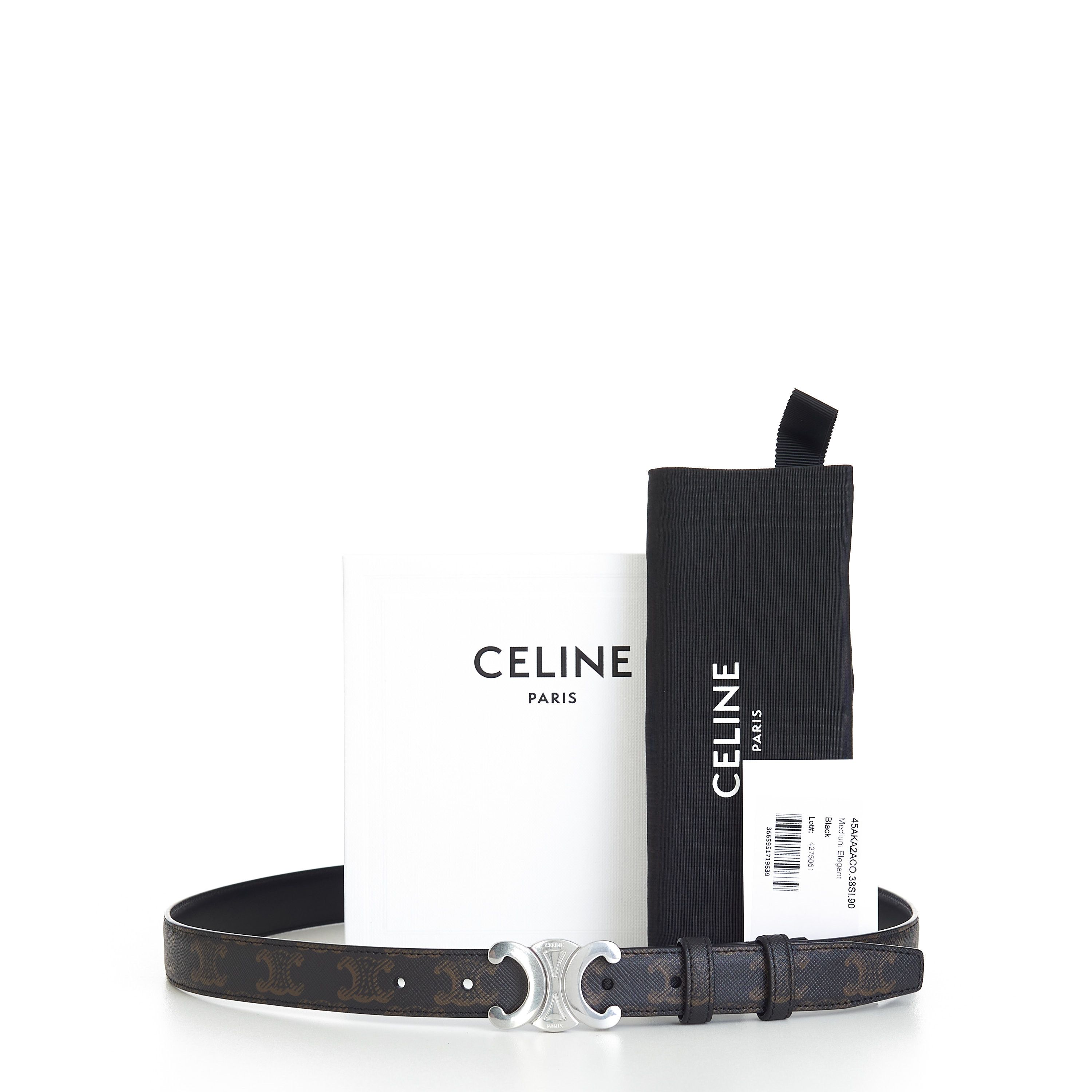 Celine Men's Medium Triomphe Canvas Belt In Size 90 Size ONE SIZE - 7 Thumbnail