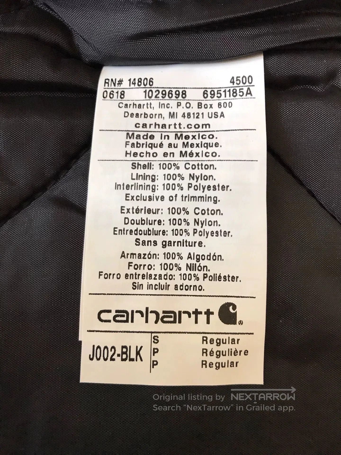 Carhartt Carhartt J002 Black Canvas Work Jacket. Size US S / EU 44-46 / 1 - 9 Thumbnail