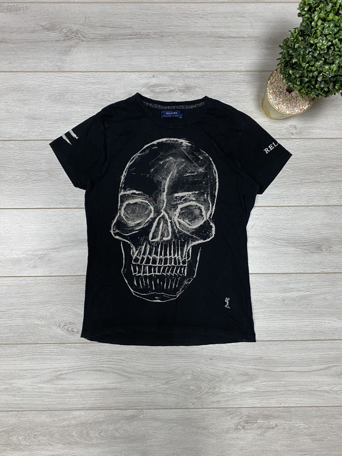Vintage Big skull cross Religion t-shirt McQ style abstract Size US M / EU 48-50 / 2 - 1 Thumbnail
